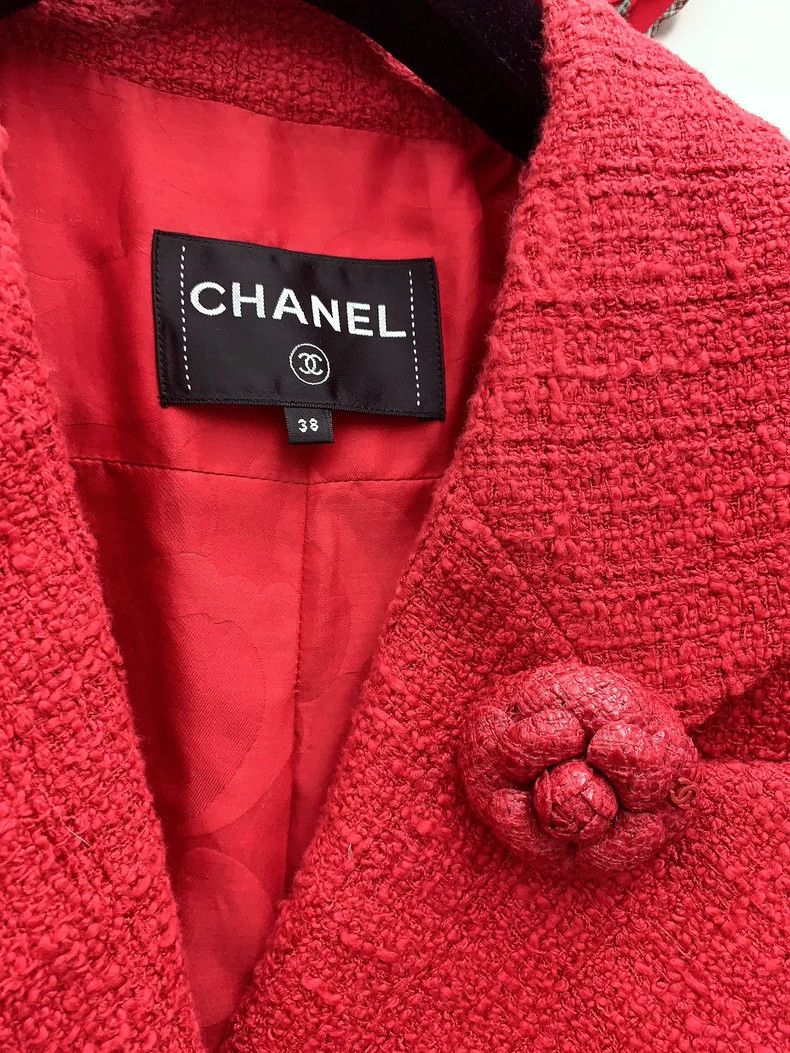 Chanel Chanel 22P red camellia jacket Size XS / US 0-2 / IT 36-38 - 3 Thumbnail