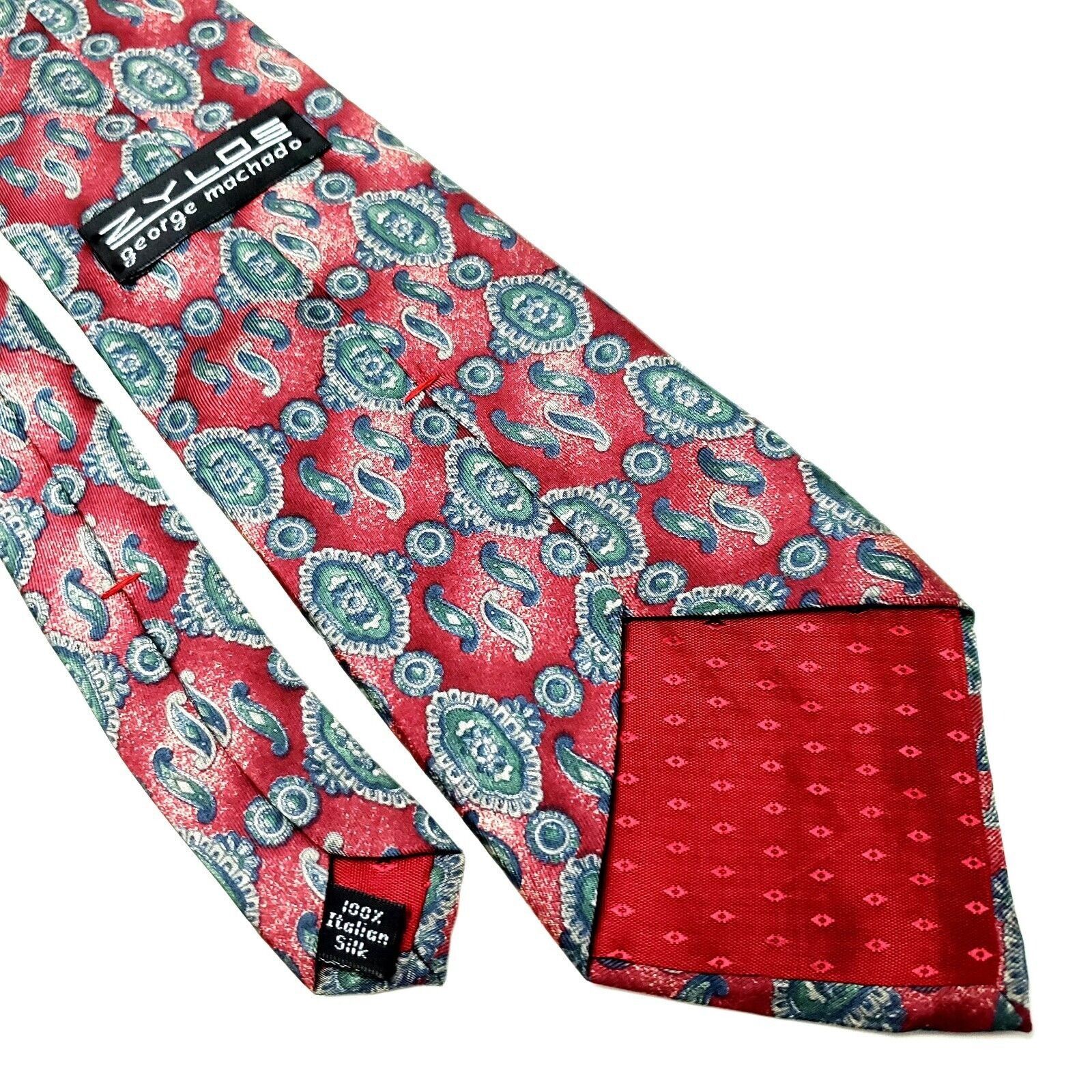 Zylos George Machado Zylos George Machado Silk Tie Red Short Wide Print Size ONE SIZE - 5 Thumbnail