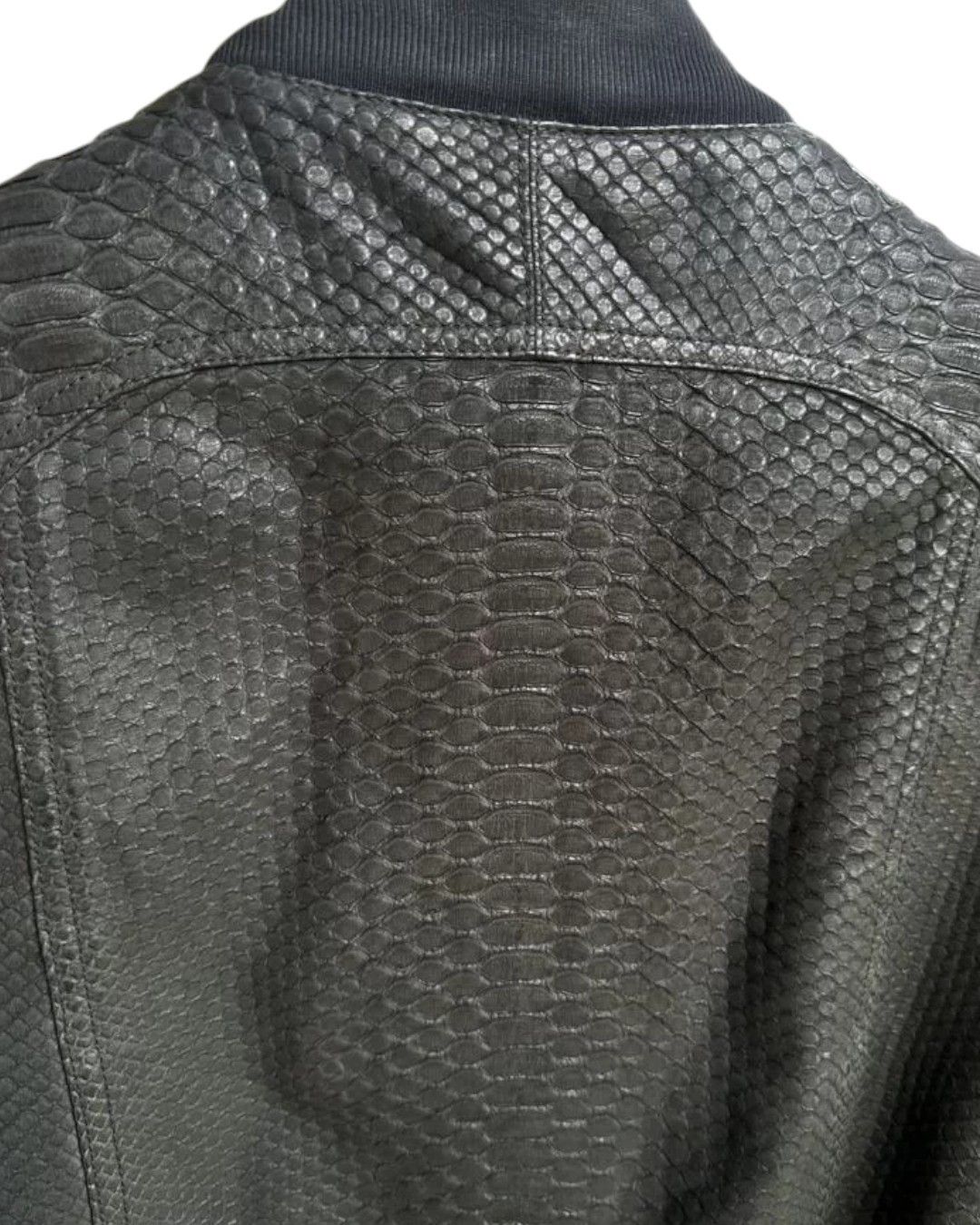 Yves Saint Laurent REAL PYTHON SKIN LEATHER BOMBER JACKET Size US L / EU 52-54 / 3 - 5 Thumbnail