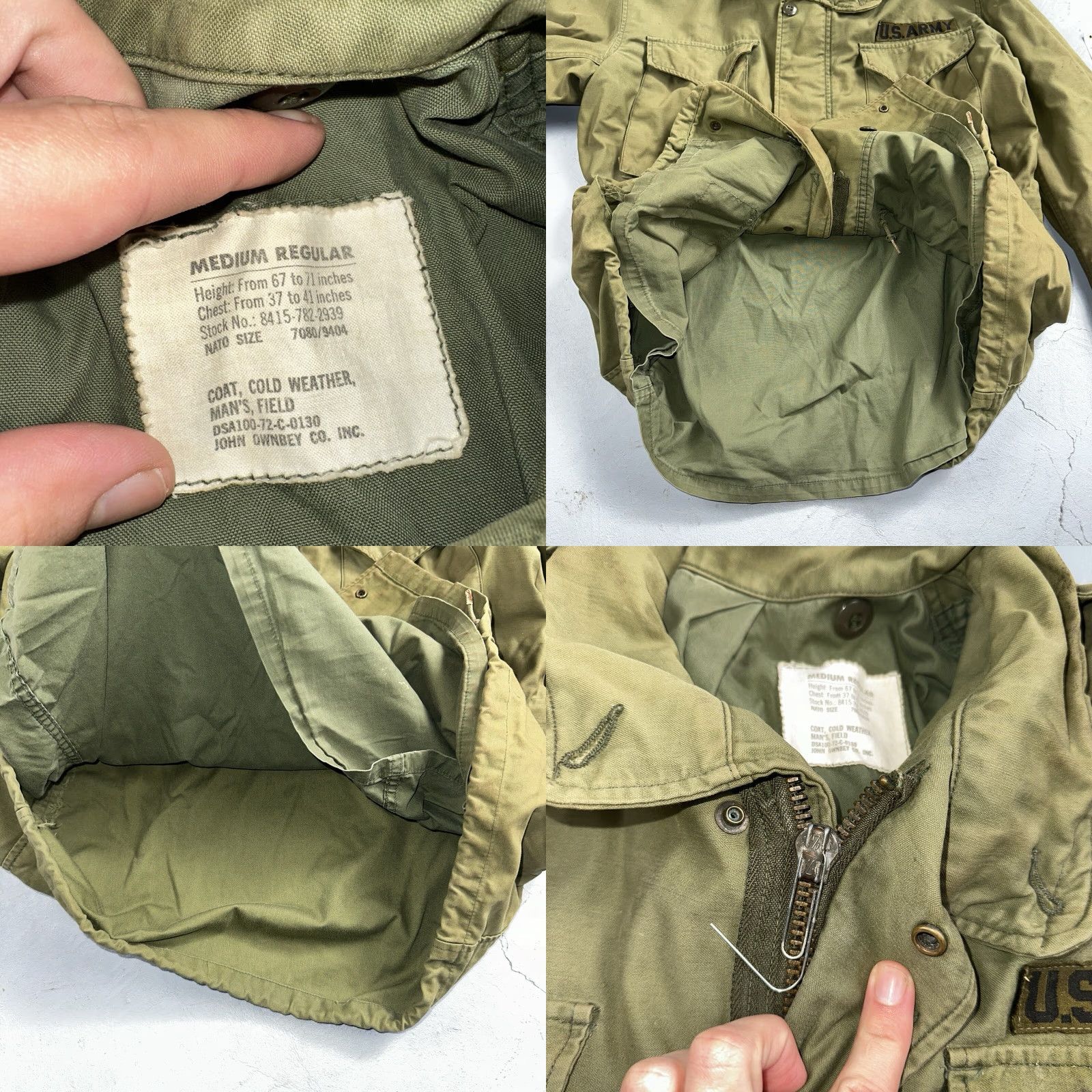 Vintage VINTAGE U.S. ARMY M-65 JACKET Coat Green Nylon All Seasons Full Zip Hooded Pockets Men M Medium VTG Vietnam 70s Style Military Jacket Size US M / EU 48-50 / 2 - 8 Thumbnail