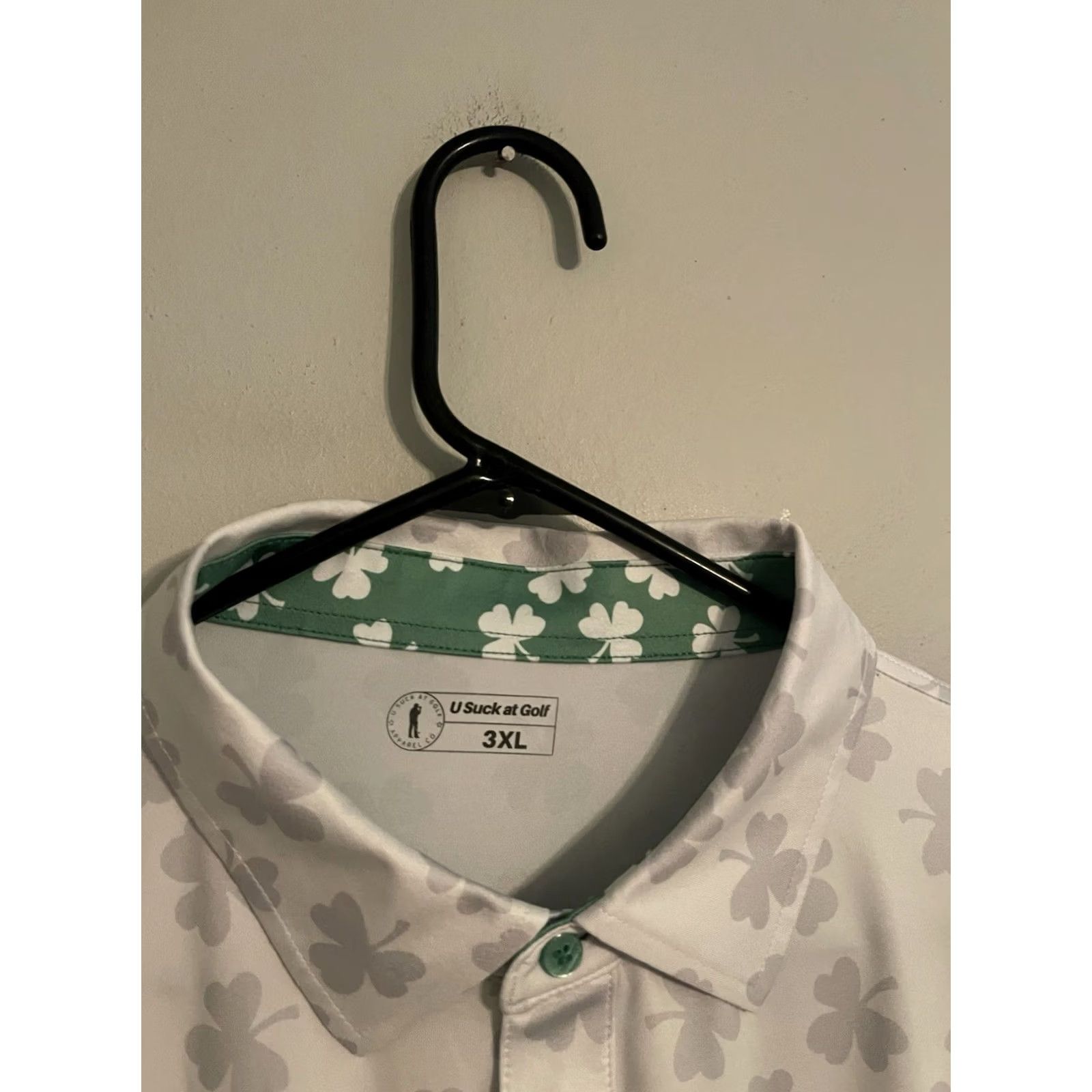 Vintage U Suck At Golf Fighting Irish Heritage Performance S/S Polo Shirt White 3XL Men's Size US XXL / EU 58 / 5 - 3 Thumbnail