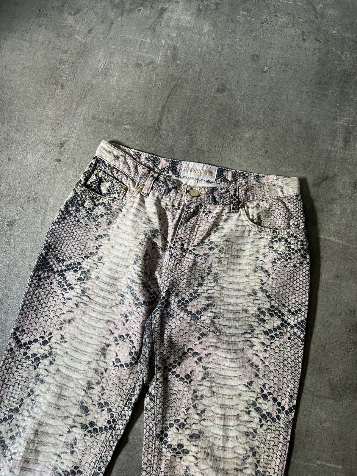 Roberto Cavalli Roberto Cavalli A/W 2002 Python effect pants very rare Size US 30 / EU 46 - 3 Thumbnail