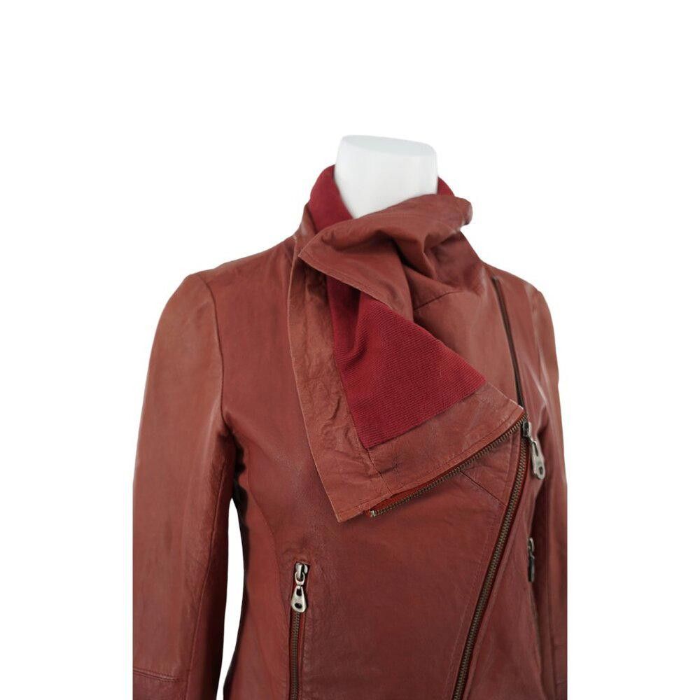 URBAN RESEARCH DOORS Doma Leather Asymmetrical Biker Moto Jacket Size 0 Size XS / US 0-2 / IT 36-38 - 3 Thumbnail