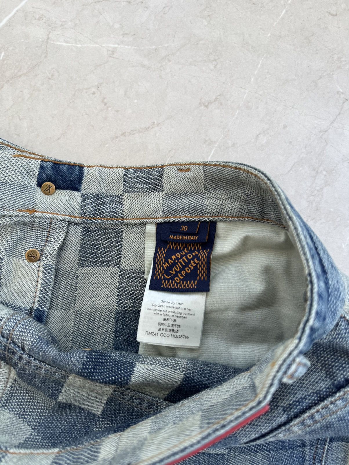 Louis Vuitton BLUE LV DAMOFLAGE SKATER JEANS Size US 30 / EU 46 - 8 Thumbnail