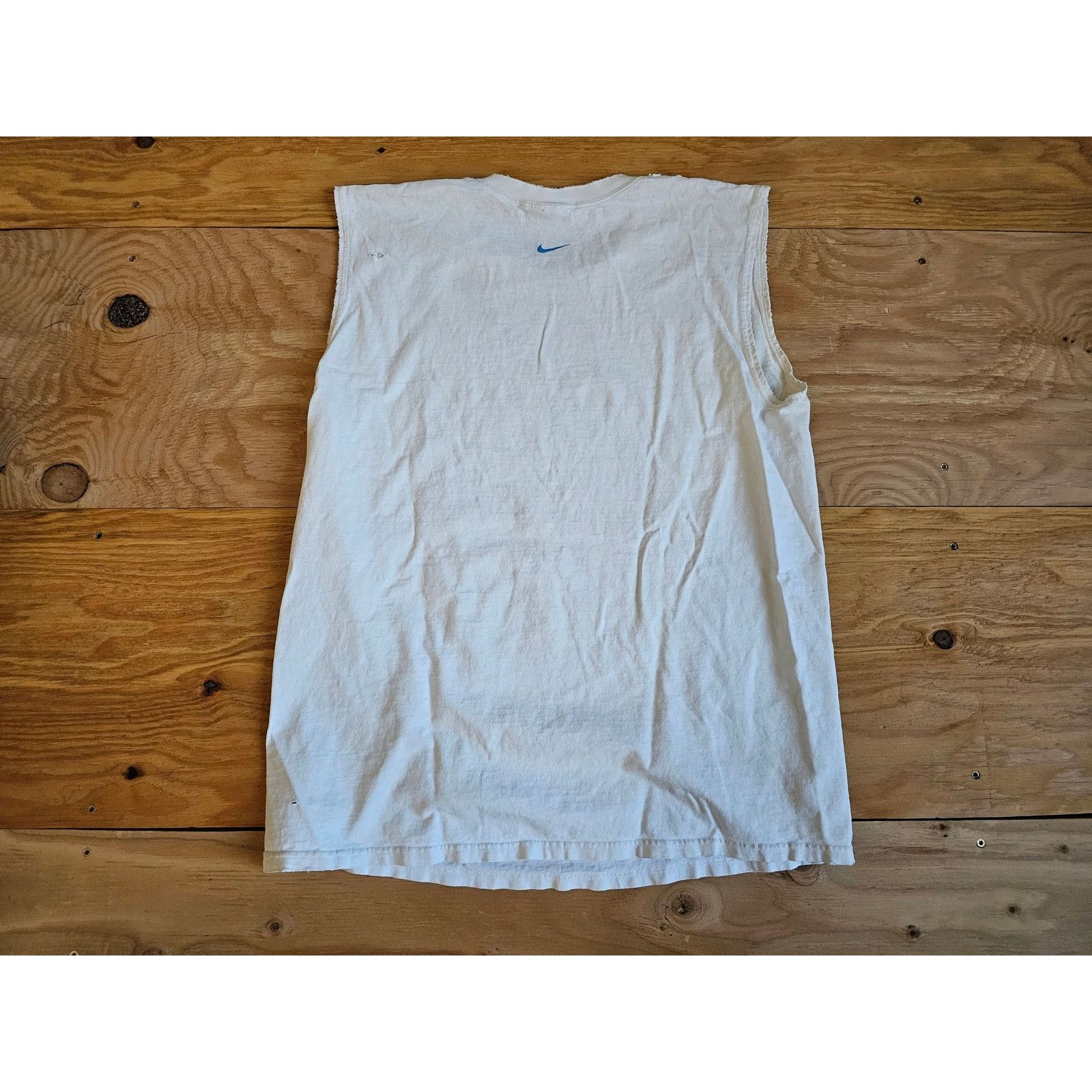 Nike NIKE Basketball T-Shirt Sleeveless White Sz L 2000s Size US L / EU 52-54 / 3 - 3 Thumbnail