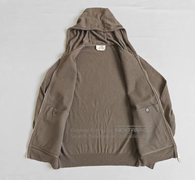 Hermes Hermes Men's leather jacket with knit part 100% cashmere Size US L / EU 52-54 / 3 - 4 Thumbnail