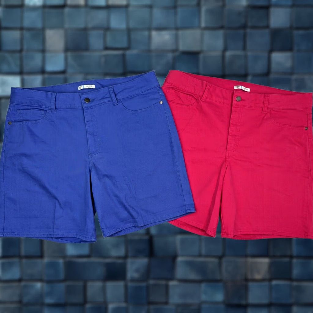 Lee RIDERS by LEE LOT x 2 Pink & Blue Denim Mid Rise Shorts, Women L (38 x 8) EUC Shorts Bermuda 5-Pocket Classic Size 36" / US 14 / IT 50 - 1 Thumbnail