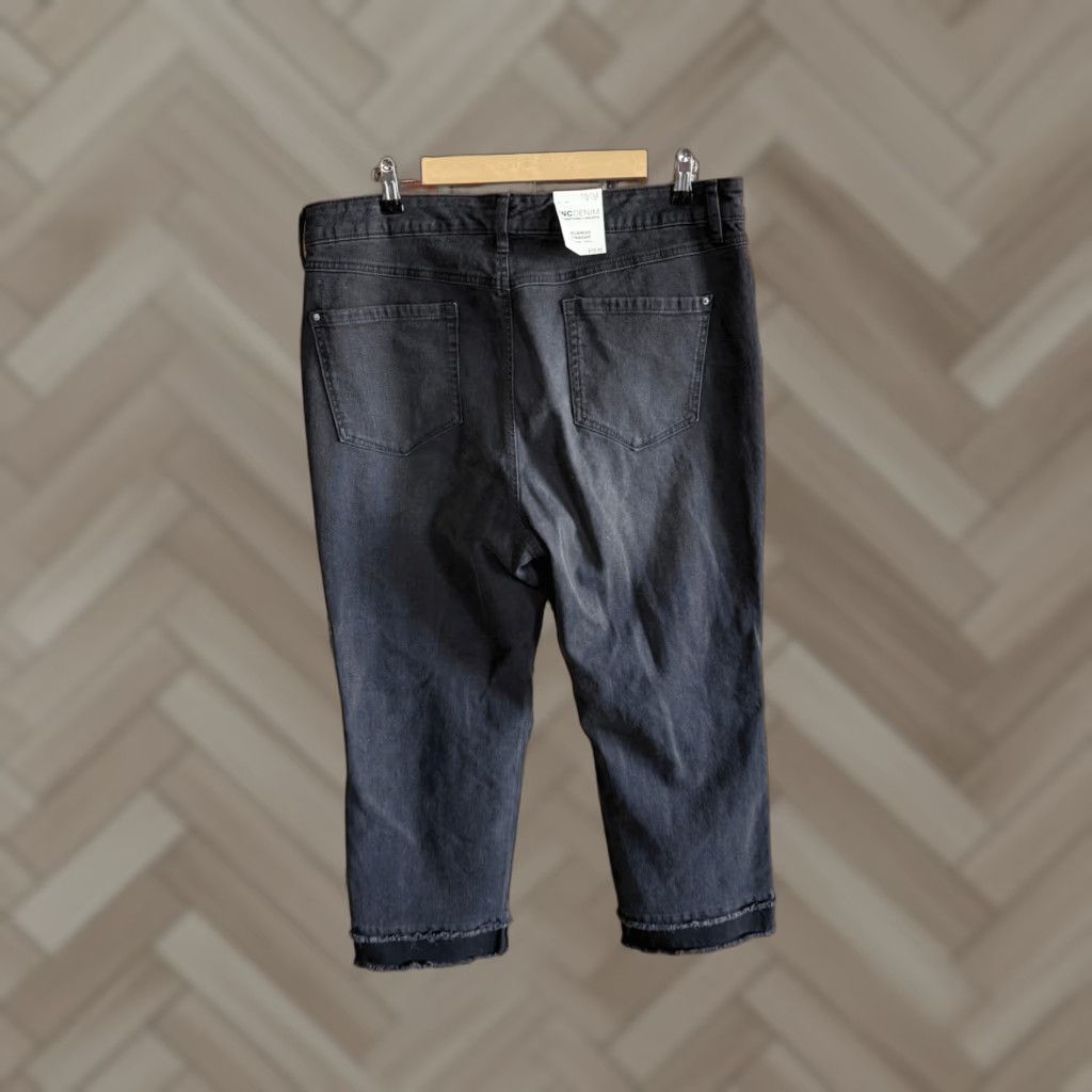 Denime Inc Denim Womens Black Denim Jeans Distressed Size 18/34 NWT Plus Regular 26" Inseam Womens Jeans Size 40" / US 18 - 1 Thumbnail