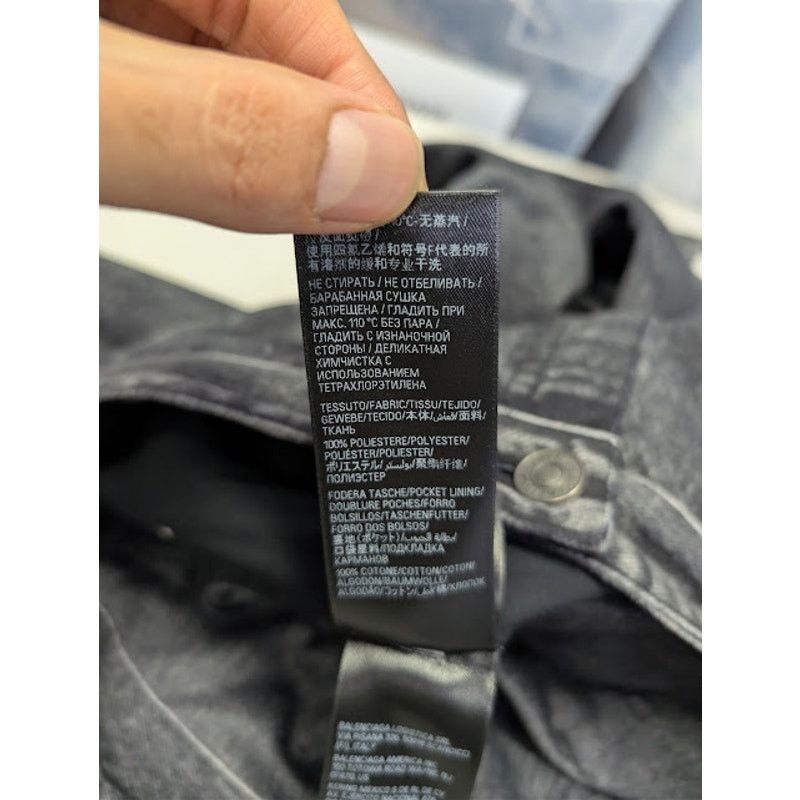 Balenciaga o1rshd1 Trompe L'oeil Fleece Denim Pants in Black Size US 30 / EU 46 - 20 Thumbnail