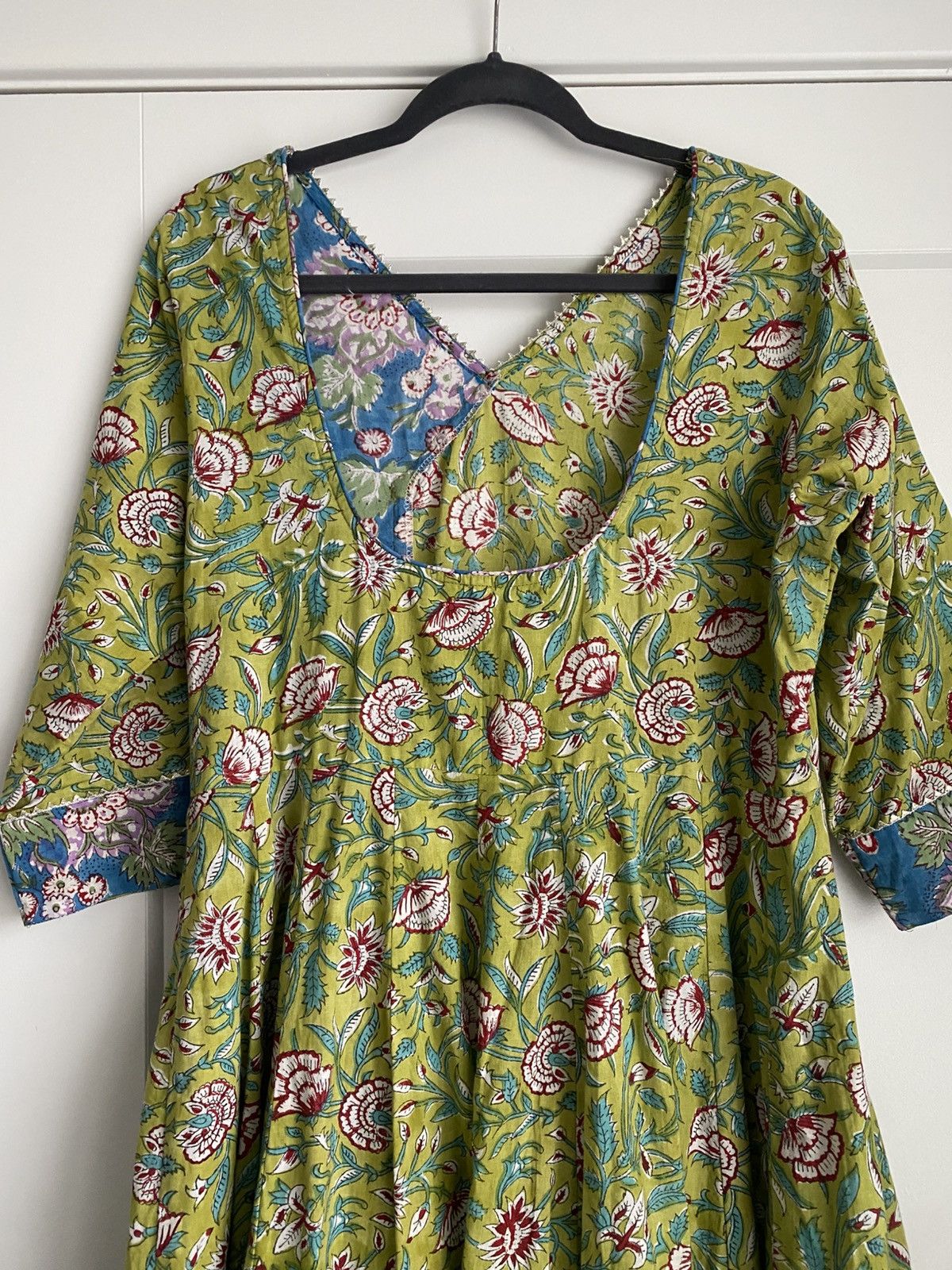 Other Shobitam 6M Flare Lime green Angrakha Anarkali Dress Size XL / US 12-14 / IT 48-50 - 10 Thumbnail