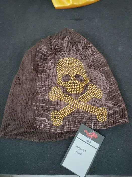 Japanese Brand Apestein uk designer distress skull diamond beanie #153DLL Size ONE SIZE - 9 Thumbnail