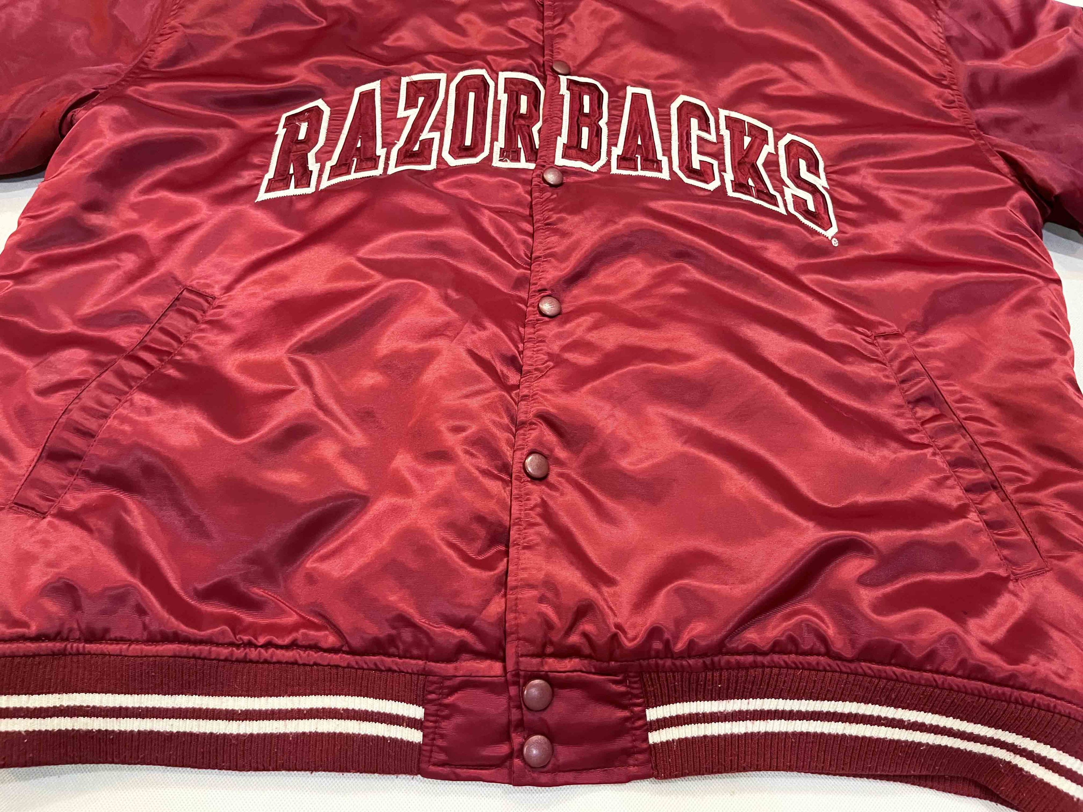 NCAA × Starter Starter NCAA Arkansas Razorbacks Satin Bomber Jacket Size US XL / EU 56 / 4 - 5 Thumbnail