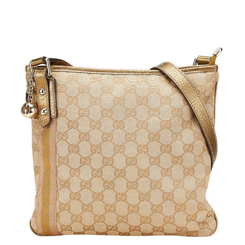 Gucci Gucci GG Canvas Shelley Canvas Shoulder Bag Canvas Crossbody Bag 144388 in Beige, Women's