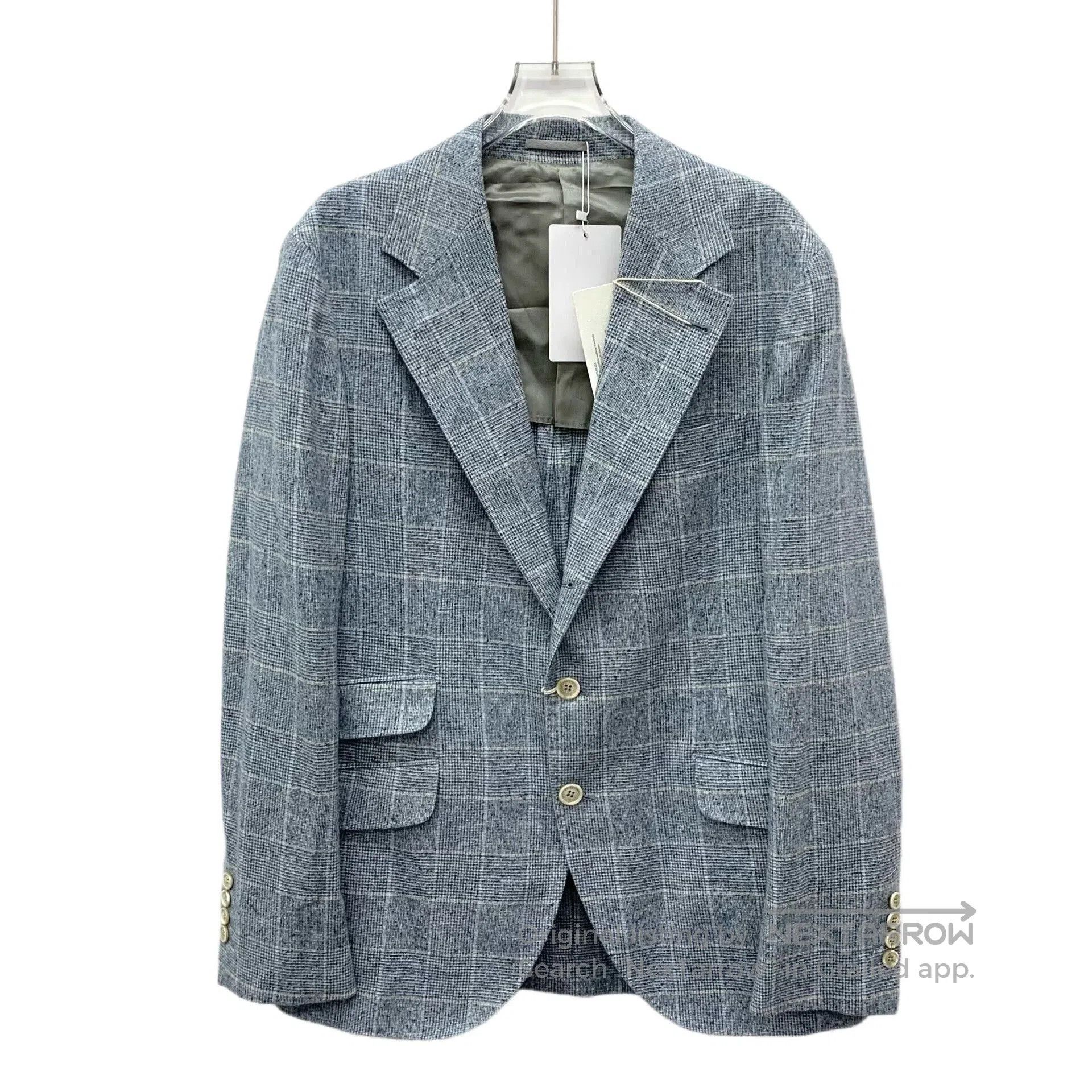 Brunello Cucinelli Brunello Cucinelli Light Blue Plaid Silk Blazer. Size US S / EU 44-46 / 1 - 1 Thumbnail