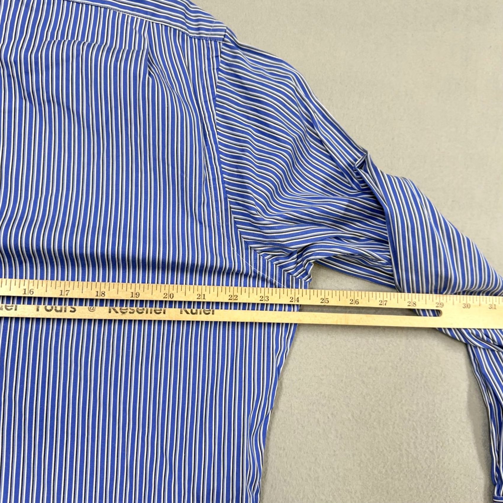Polo Ralph Lauren Polo Ralph Lauren Shirt Mens 16.5 34/35 Blue Stripe Regent Custom Fit Dress Shirt Slim Striped Collared Long Sleeve Mens Size 46R - 5 Thumbnail