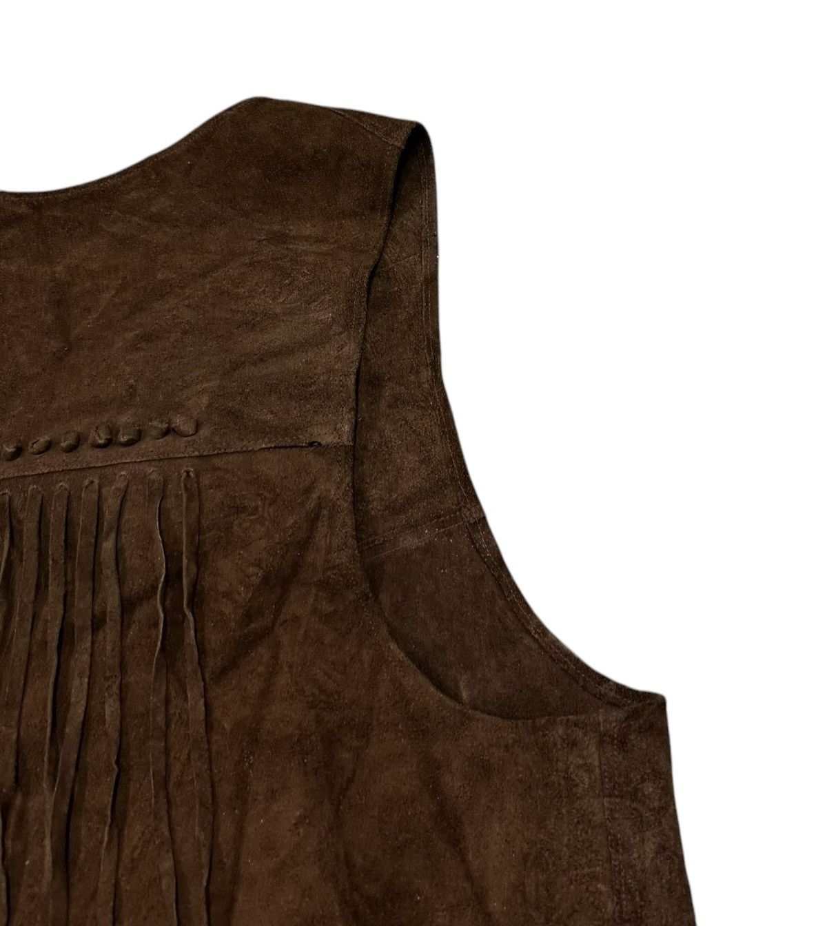 Schott Vintage Cowboy Style Fringes Brown Leather Vest Jacket Size US S / EU 44-46 / 1 - 9 Thumbnail