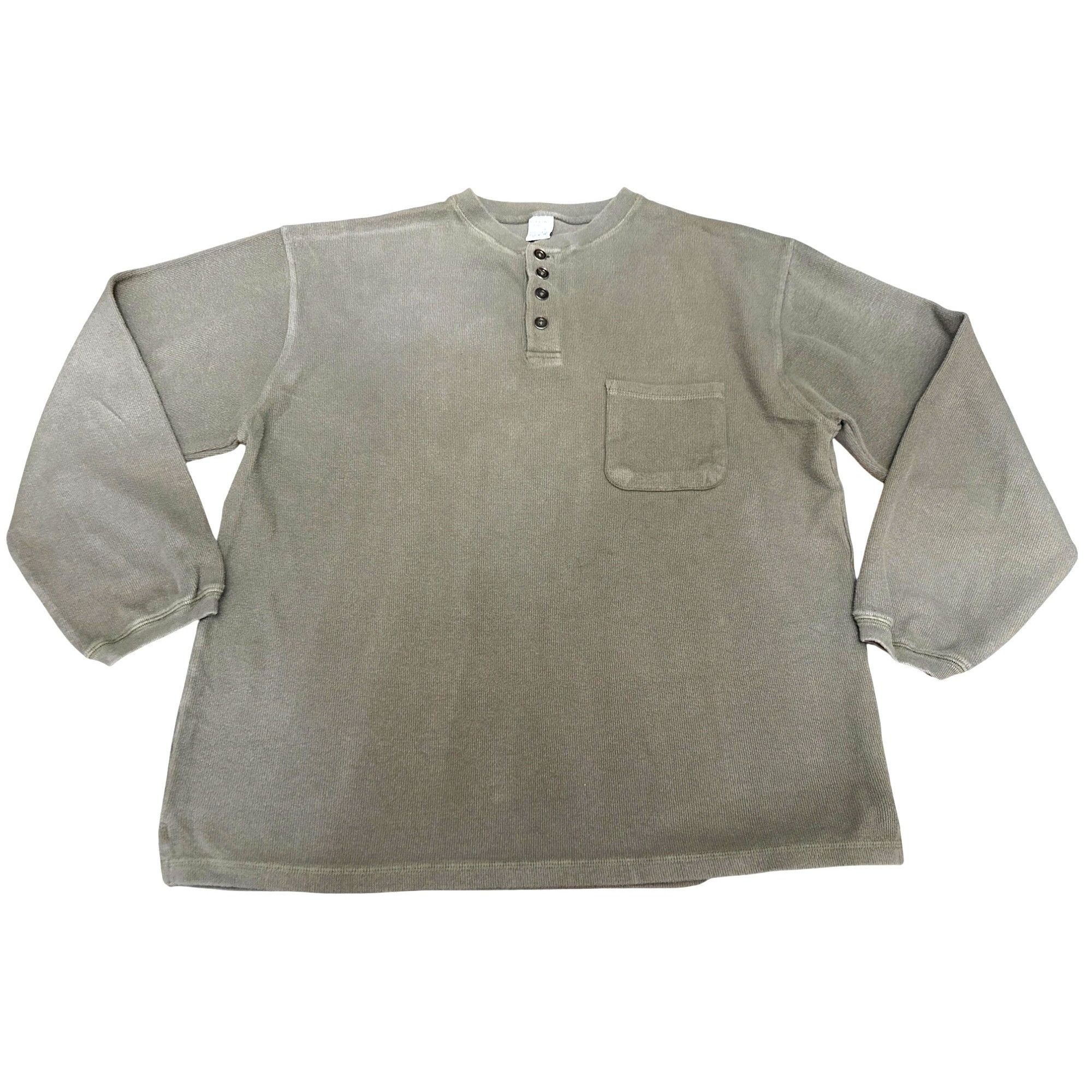 Other men Olive Green Four Button Front Pullover Henley Fleece Swe Size US XL / EU 56 / 4 - 9 Thumbnail