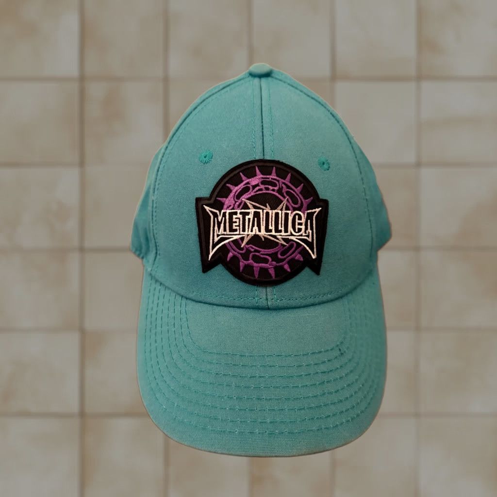 Helly Hansen Metallica Hat Cap Strapback Adjustable Embroidered Metal Band Rock Patch Leather Mens One Size Turquoise Twill Cotton Baseball Cap Vintage no N/A Size ONE SIZE - 1 Thumbnail
