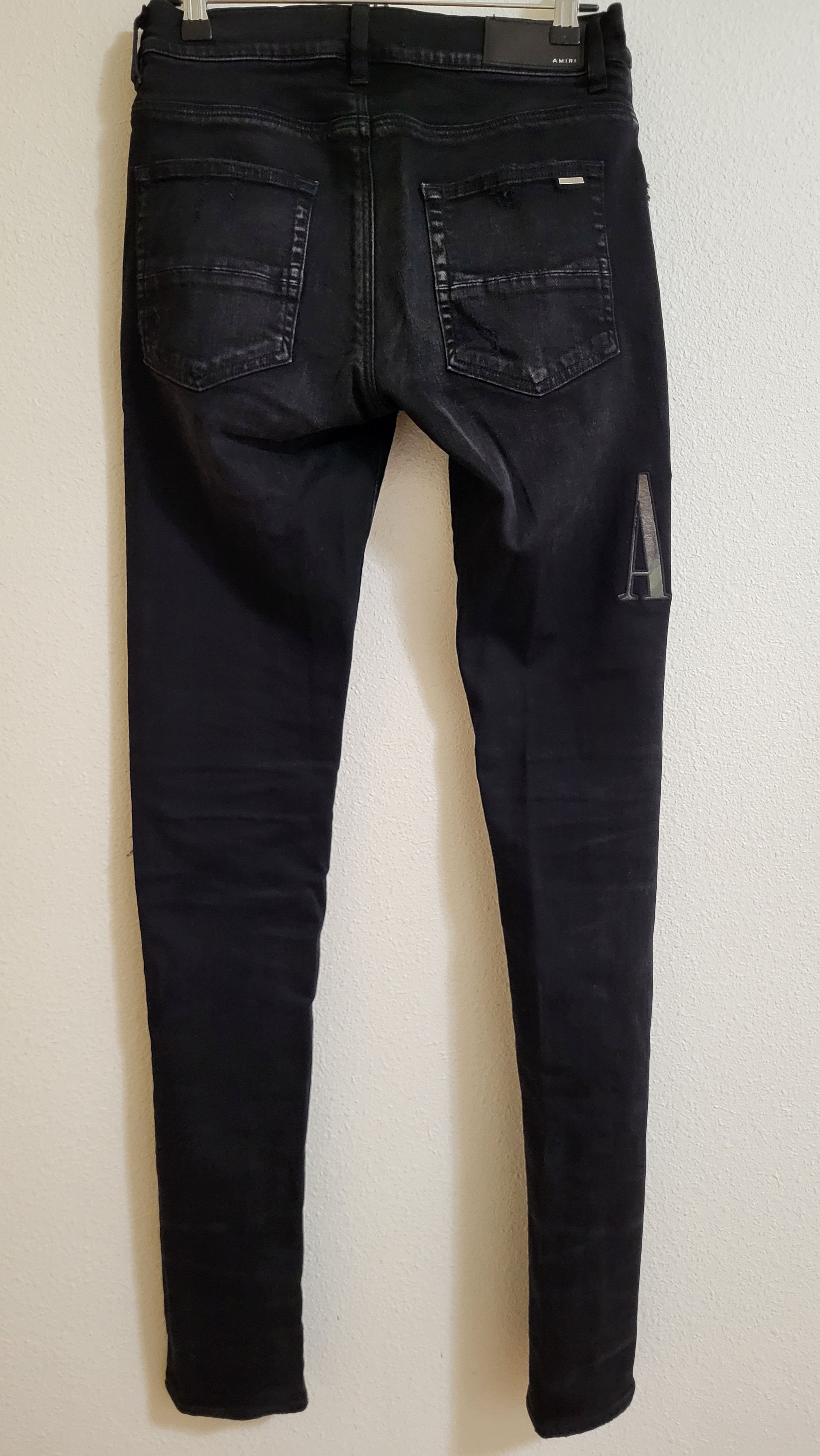Amiri $1.3k Camo Leather Logo Applique Distressed Denim Size US 30 / EU 46 - 2 Thumbnail