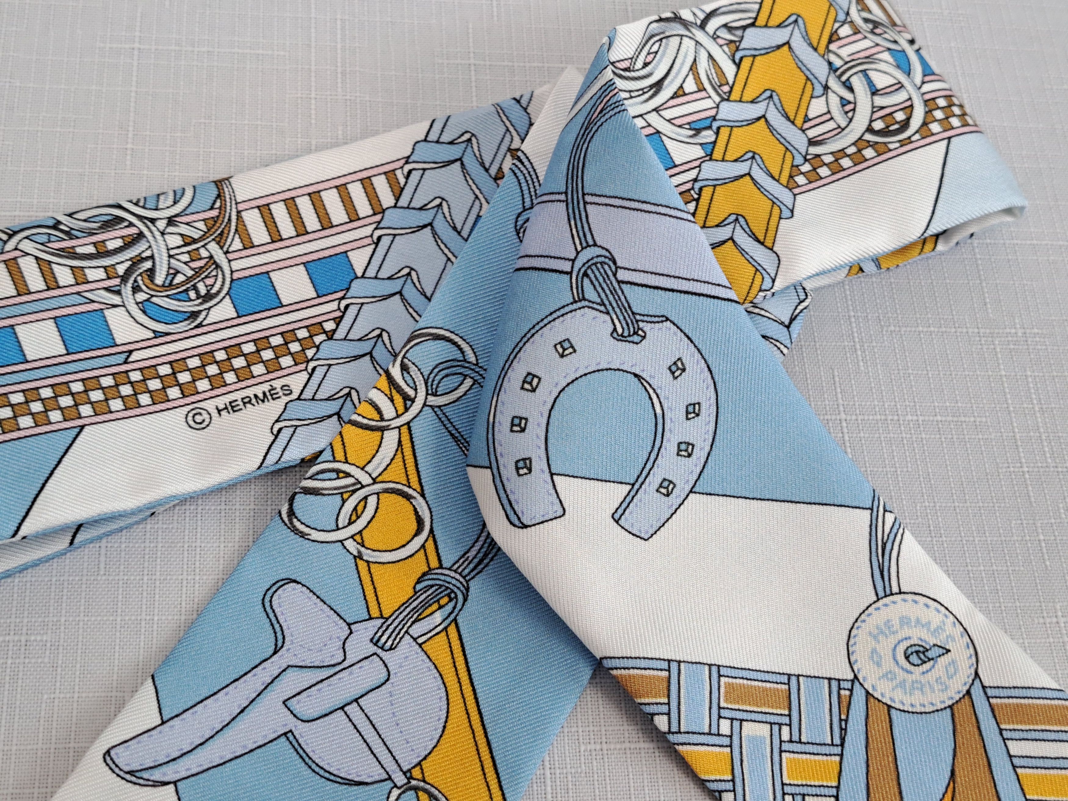Hermes HERMES Paris silk twilly scarf. Size ONE SIZE - 10 Thumbnail