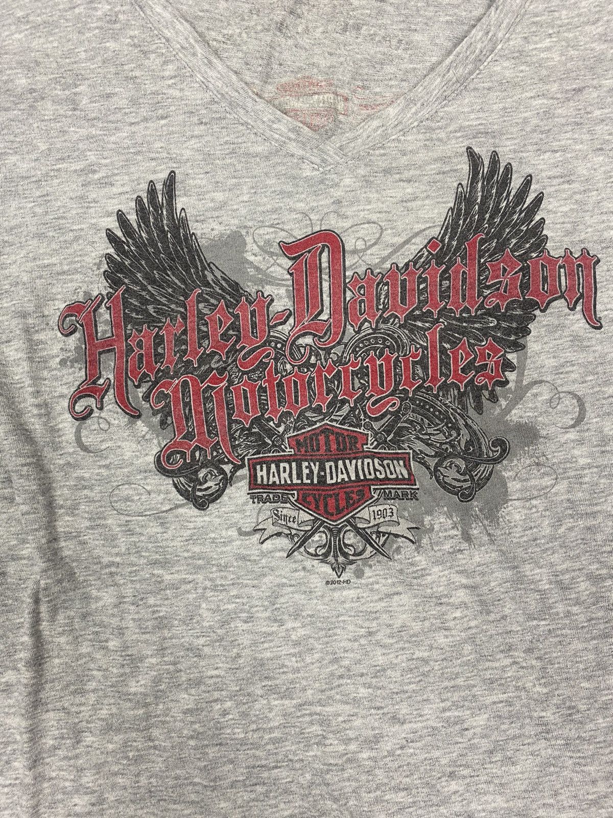 Harley Davidson × Vintage Y2k gray womens harley davidson tshirt Size L / US 10 / IT 46 - 2 Thumbnail