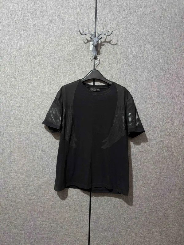 Valentino Black Cotton Logo Print Men's T-Shirt 0089