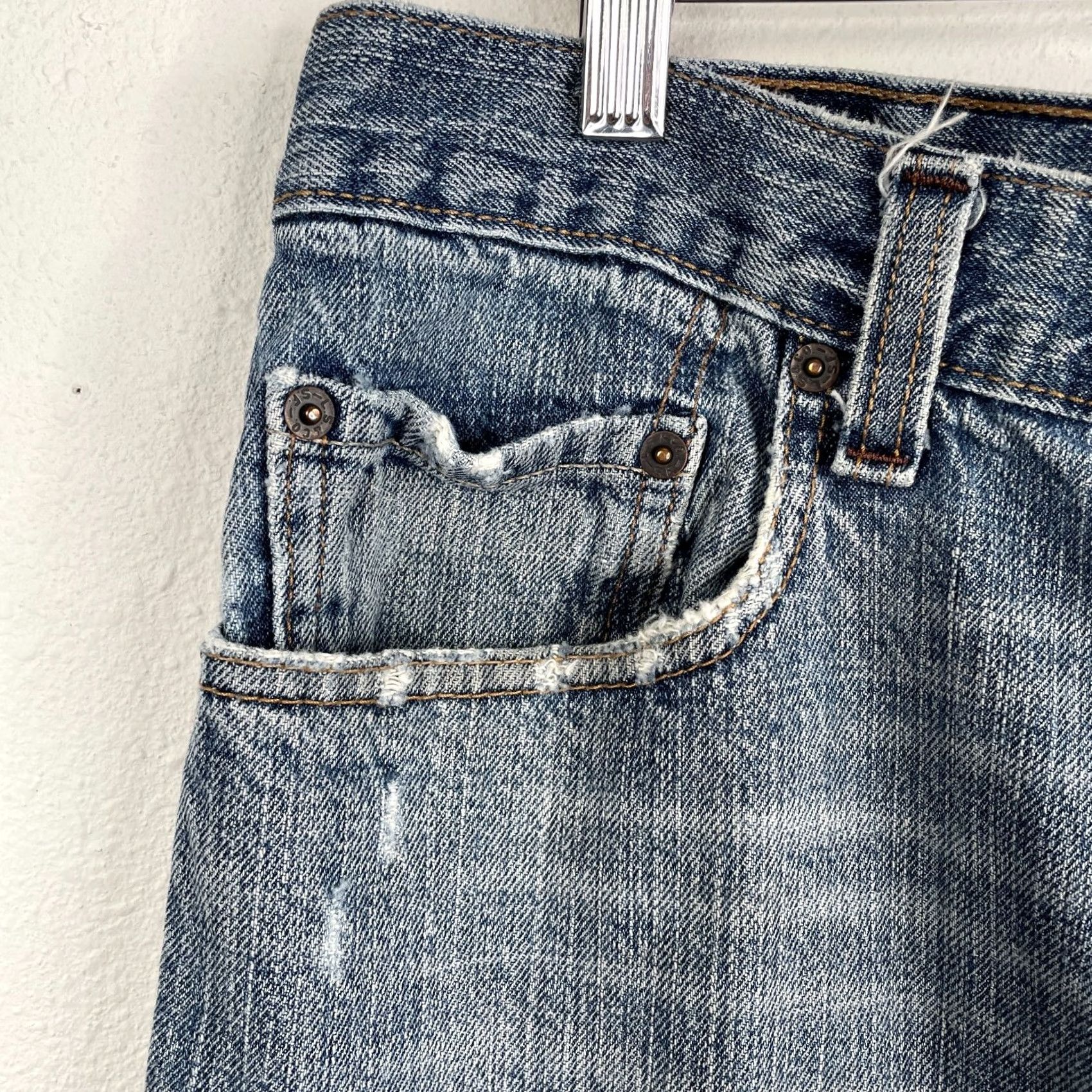 Levi's VINTAGE Levi's 569 Jeans Men Blue Straight Loose Denim 36x30 100% Cotton Distressed Regular Rise High Size US 36 / EU 52 - 3 Thumbnail