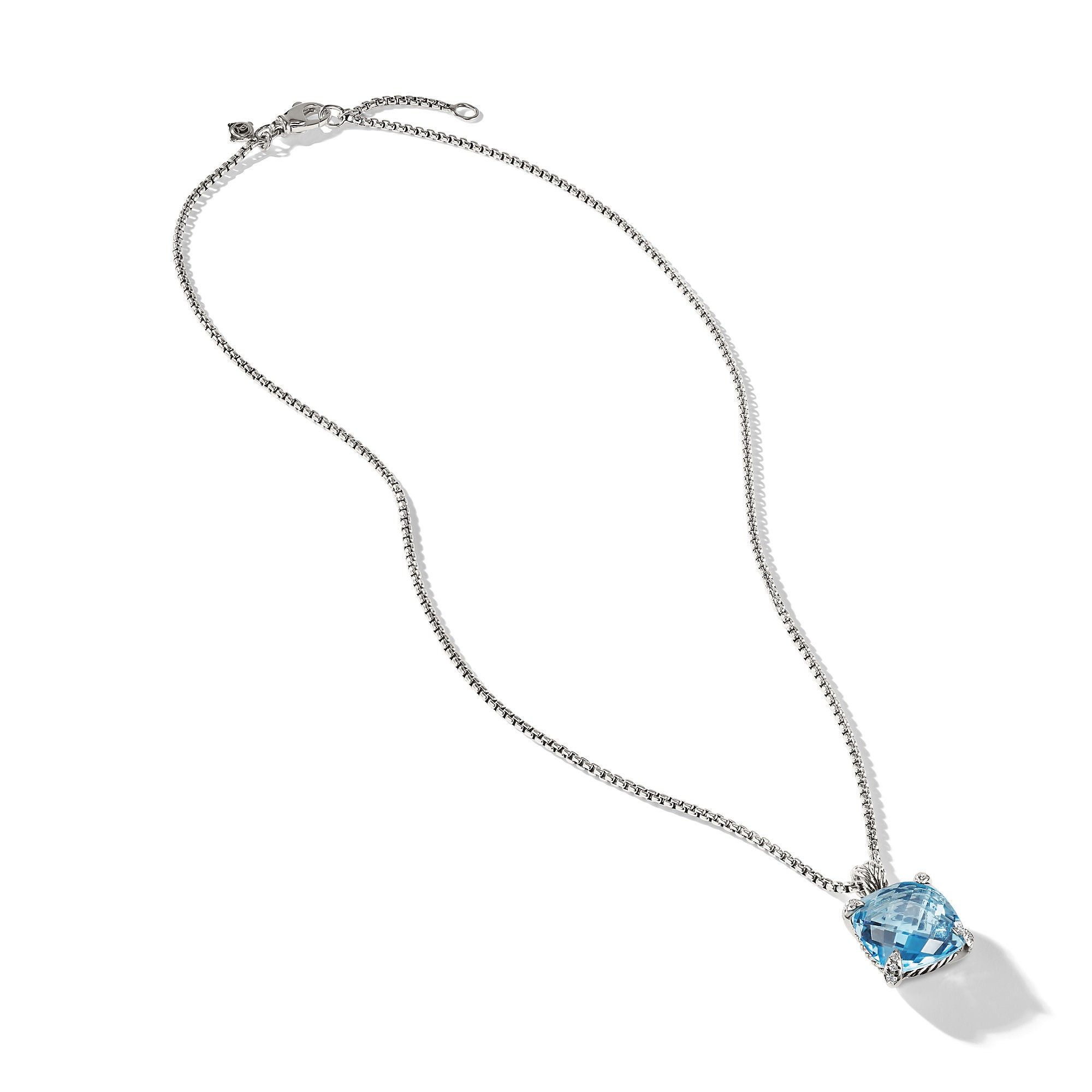 o1w1db10525 N12742D Necklace in Silver with Topaz & Diamond