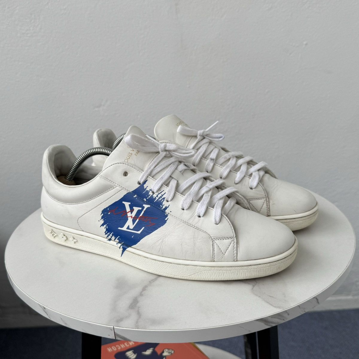 Louis Vuitton Luxembourg Leather Shoes in White, Men's (Size 7.5)