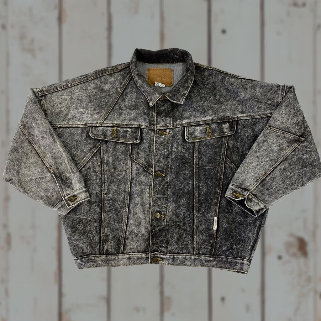 Denime VINTAGE Texas Tuff Denim Jacket Short Sleeve Mens Medium Blue 90s Western Classic Jeans Coat Size US 31 - 1 Thumbnail