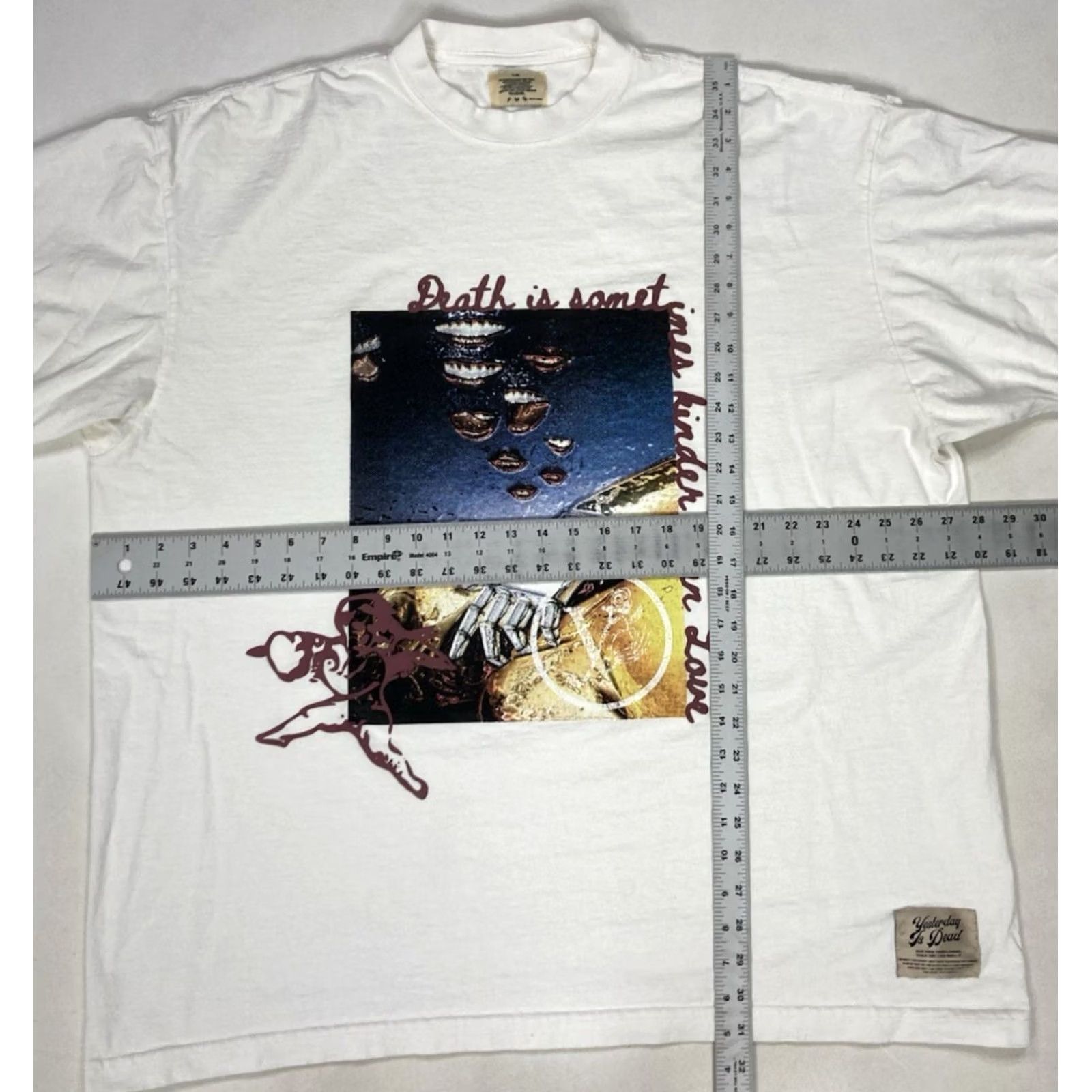 Vintage VINTAGE Yesterday Is Dead T-Shirt Men 3XL White Short Sleeve Graphic Print Crew Neck Logo All Seasons Size US XXL / EU 58 / 5 - 6 Thumbnail
