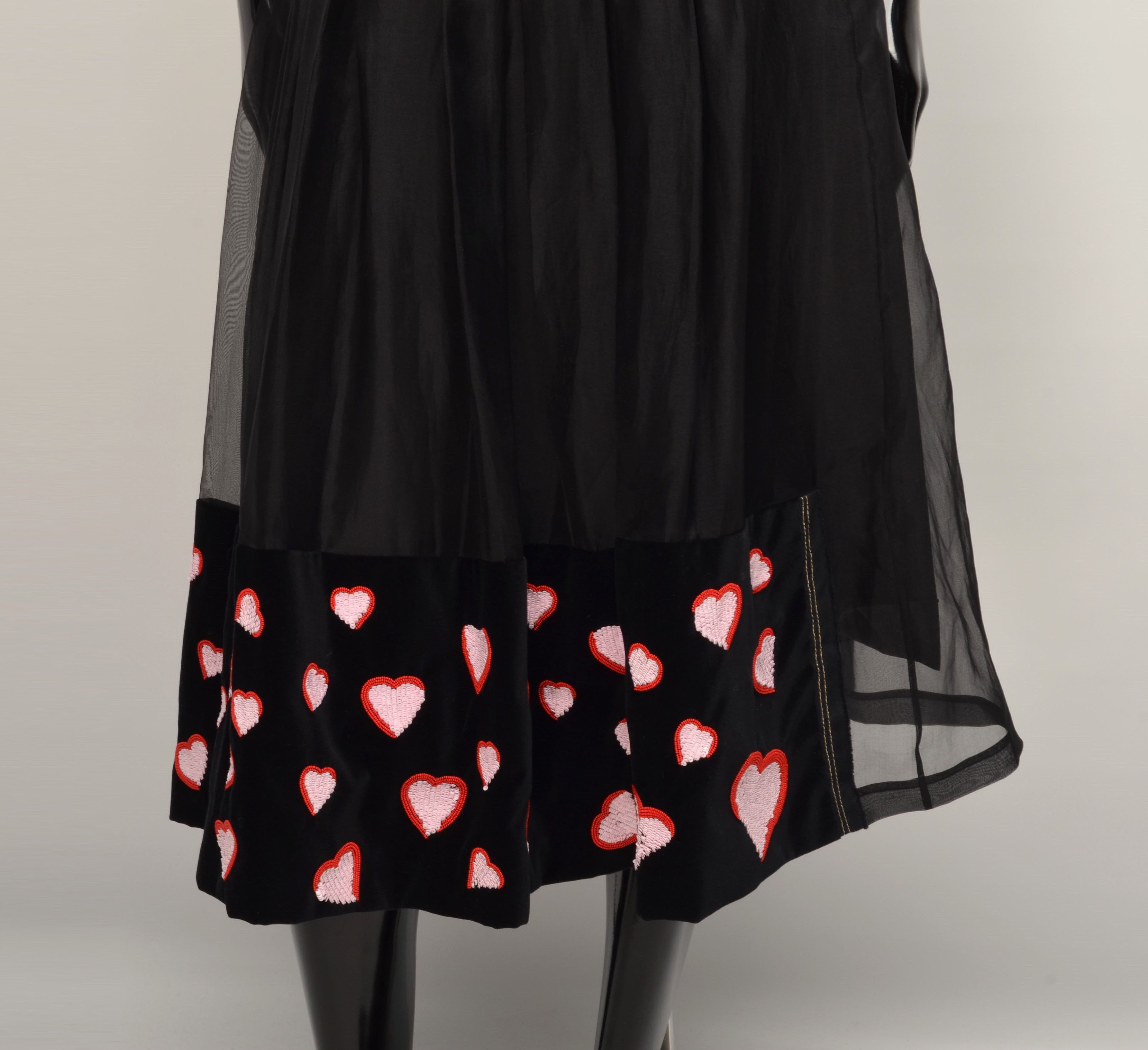 Marc Jacobs Marc Jacobs Embroidered Hearts Mesh Petticoat Midi Skirt Size 26" / US 2 / IT 38 - 3 Thumbnail