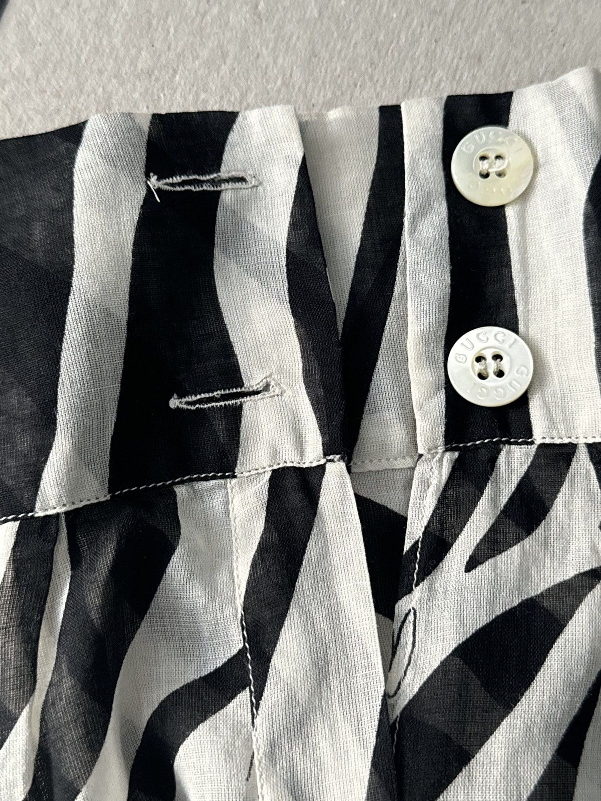 Gucci by Tom Ford S/S 1996 Zebra Print Sheer Blouse