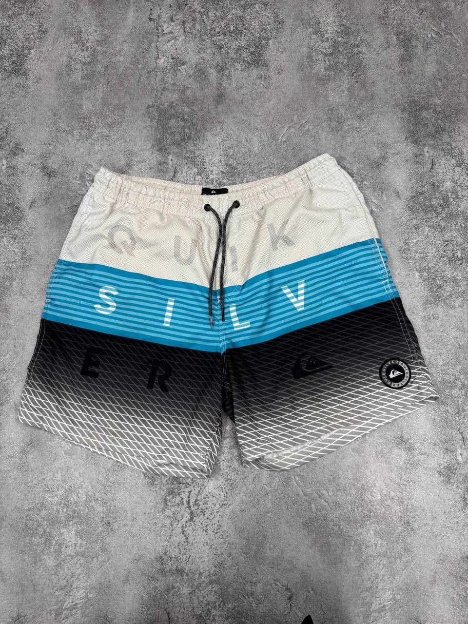 Quiksilver Quiksilver Men Volley Swim Shorts White Blue Black Size M Size US 34 / EU 50 - 1 Thumbnail