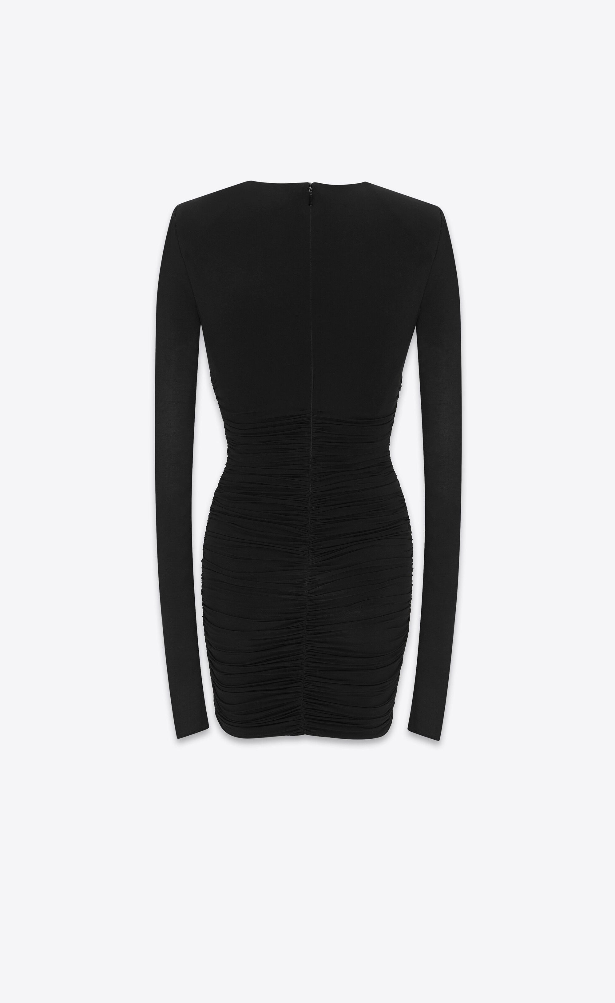 Saint Laurent Paris o1s1wg110225 732870 Draped Dress in Jersey in Black Size XS / US 0-2 / IT 36-38 - 3 Thumbnail