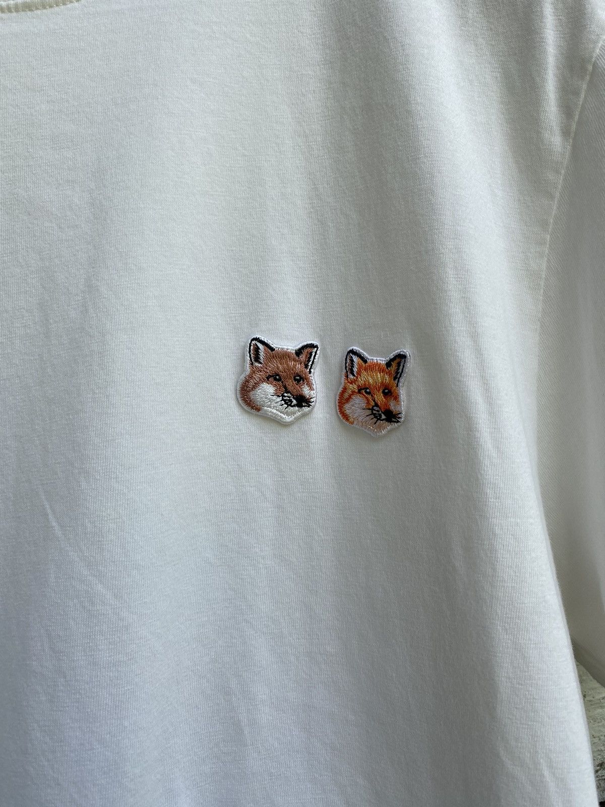 Double Fox Head Patch Classic White T