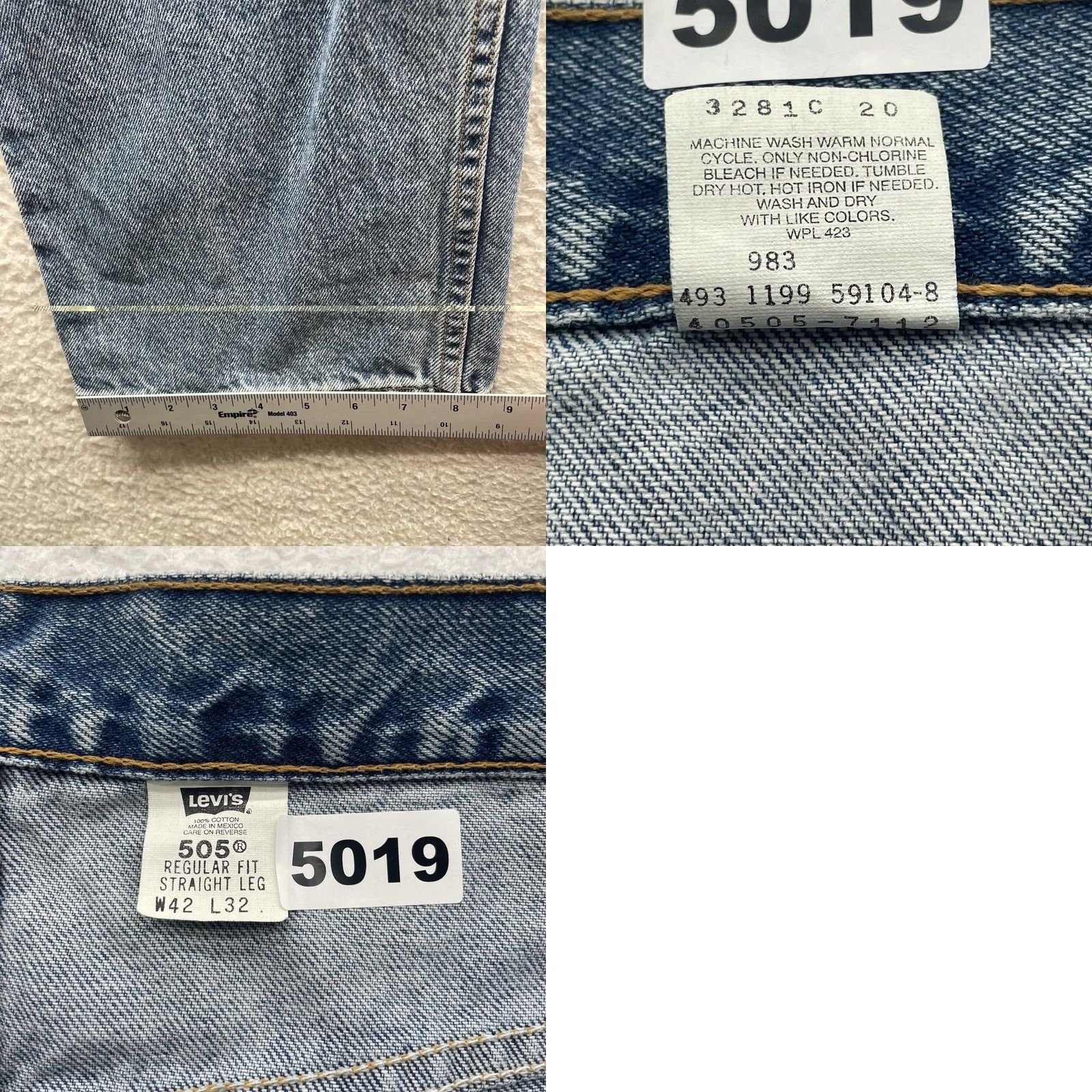 Levi's VINTAGE Levi's 505 Jeans Mens 42x32 Regular Fit Straight Leg Y2K Light Wash Blue Size US 42 / EU 58 - 9 Thumbnail