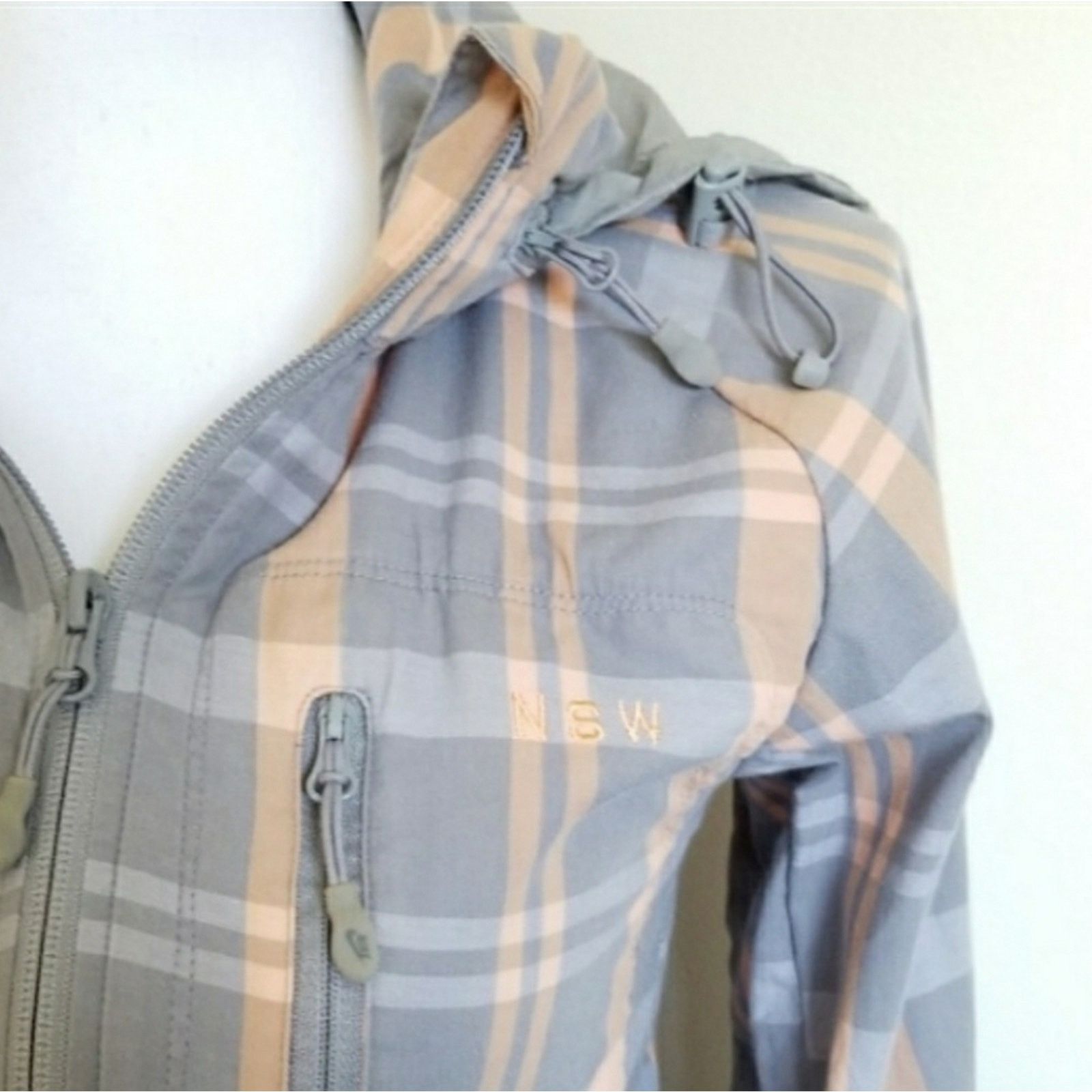 Nike Nike Firefly Gray and Orange Plaid Zip-up Jacket with Hood Size XS / US 0-2 / IT 36-38 - 3 Thumbnail