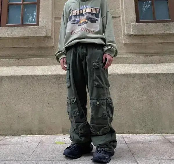 Japanese Brand Retro heavy-duty multi-pocket loose wide-leg overalls Size US 32 / EU 48 - 1 Thumbnail