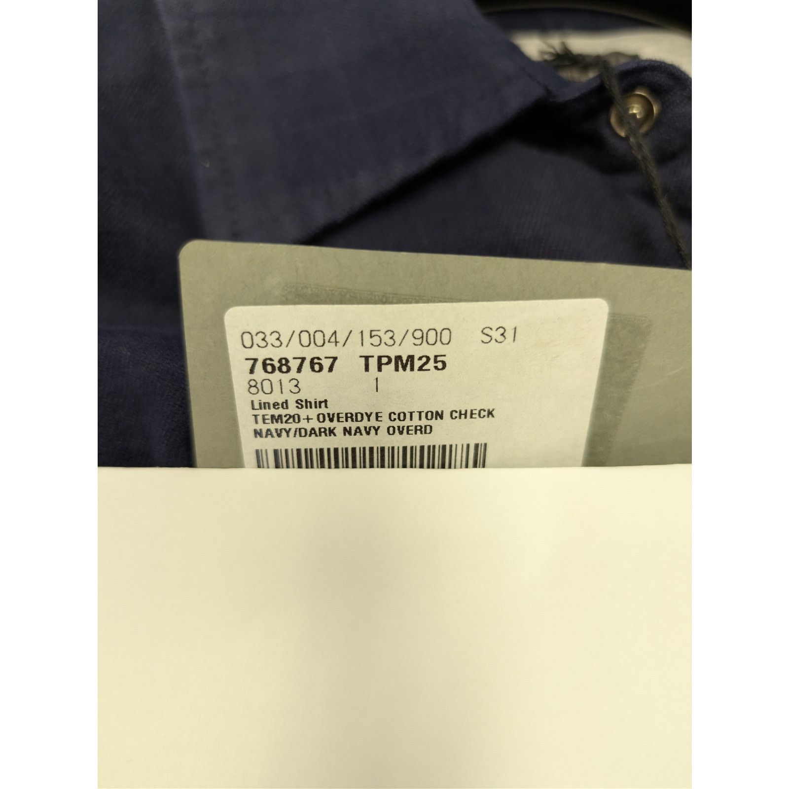 Balenciaga o1rshd1 Overdye Cotton Check Lined Shirt in Navy / Dark Navy Size US S / EU 44-46 / 1 - 23 Thumbnail