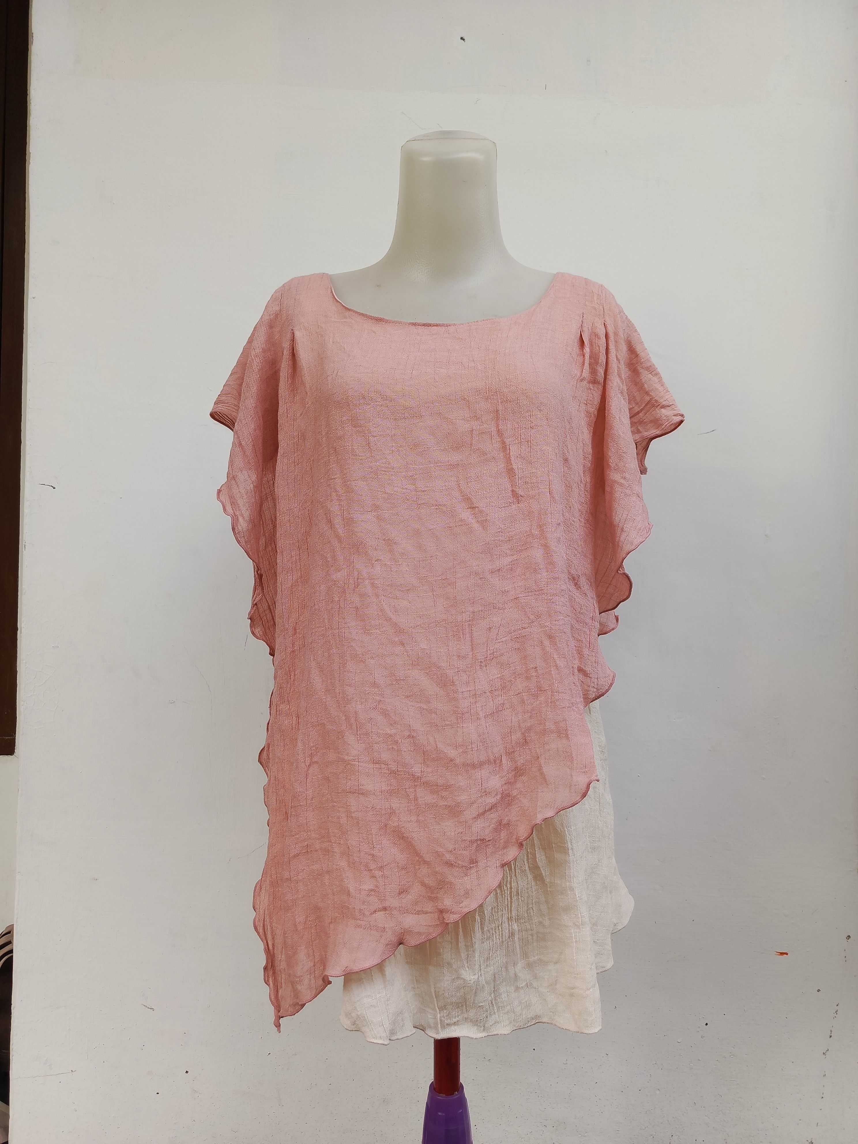 Japanese Brand Toujours Ensemble Layered Blouse – Soft Feminine Style Size L / US 10 / IT 46 - 1 Thumbnail