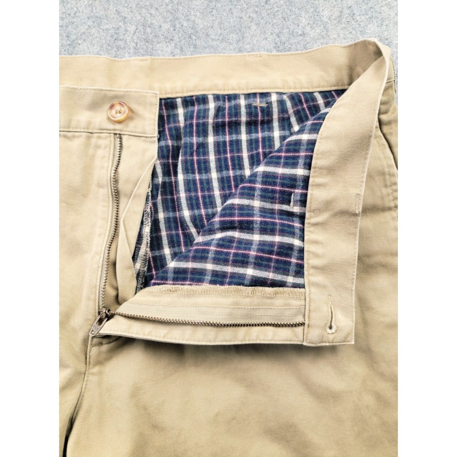 Vintage LL Bean Pants Mens 35x34 Beige Flannel Lined Outdoor Straight Leg Pants Casual Size US 35 - 4 Thumbnail