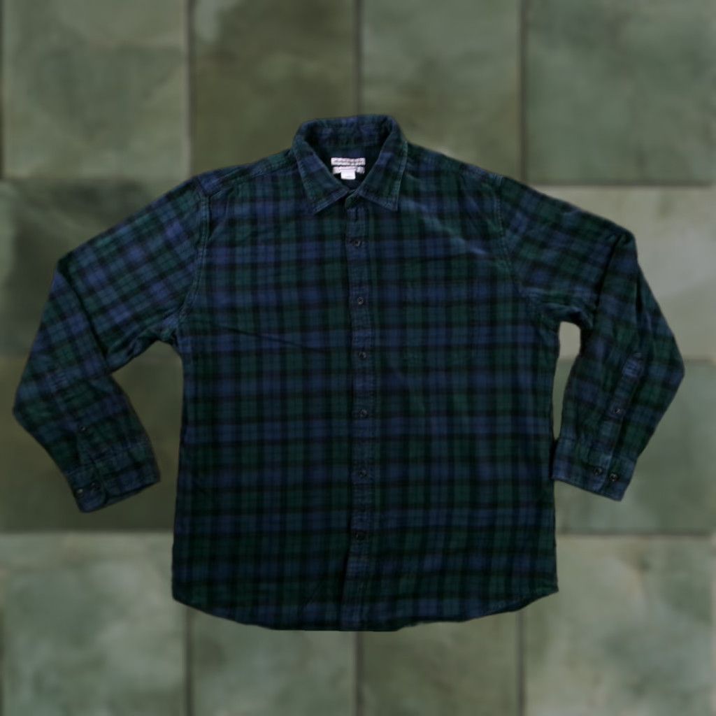 Essentials AMAZON ESSENTIALS Green Plaid Flannel Button-Up Shirt Men Large Classic Casual Size US L / EU 52-54 / 3 - 1 Thumbnail