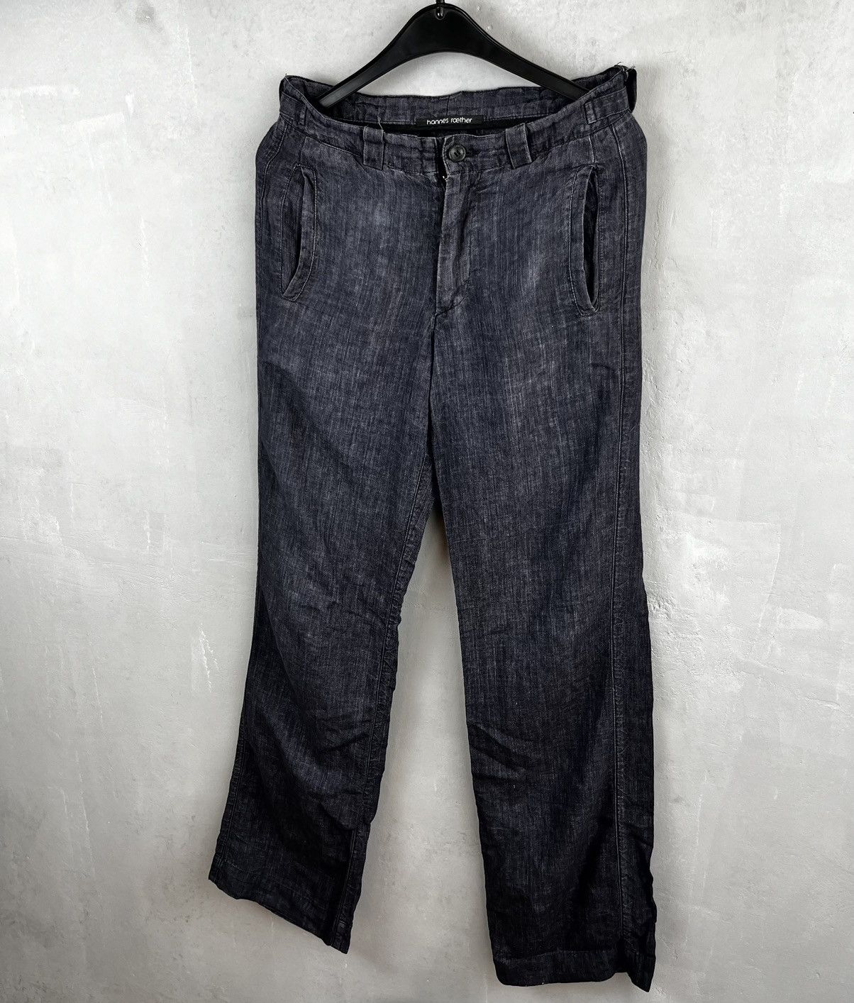 Other × hannes roether Hannes Roether Faded Gray Lace Linen Chino Pants Avant Garde Size US 31 - 2 Thumbnail