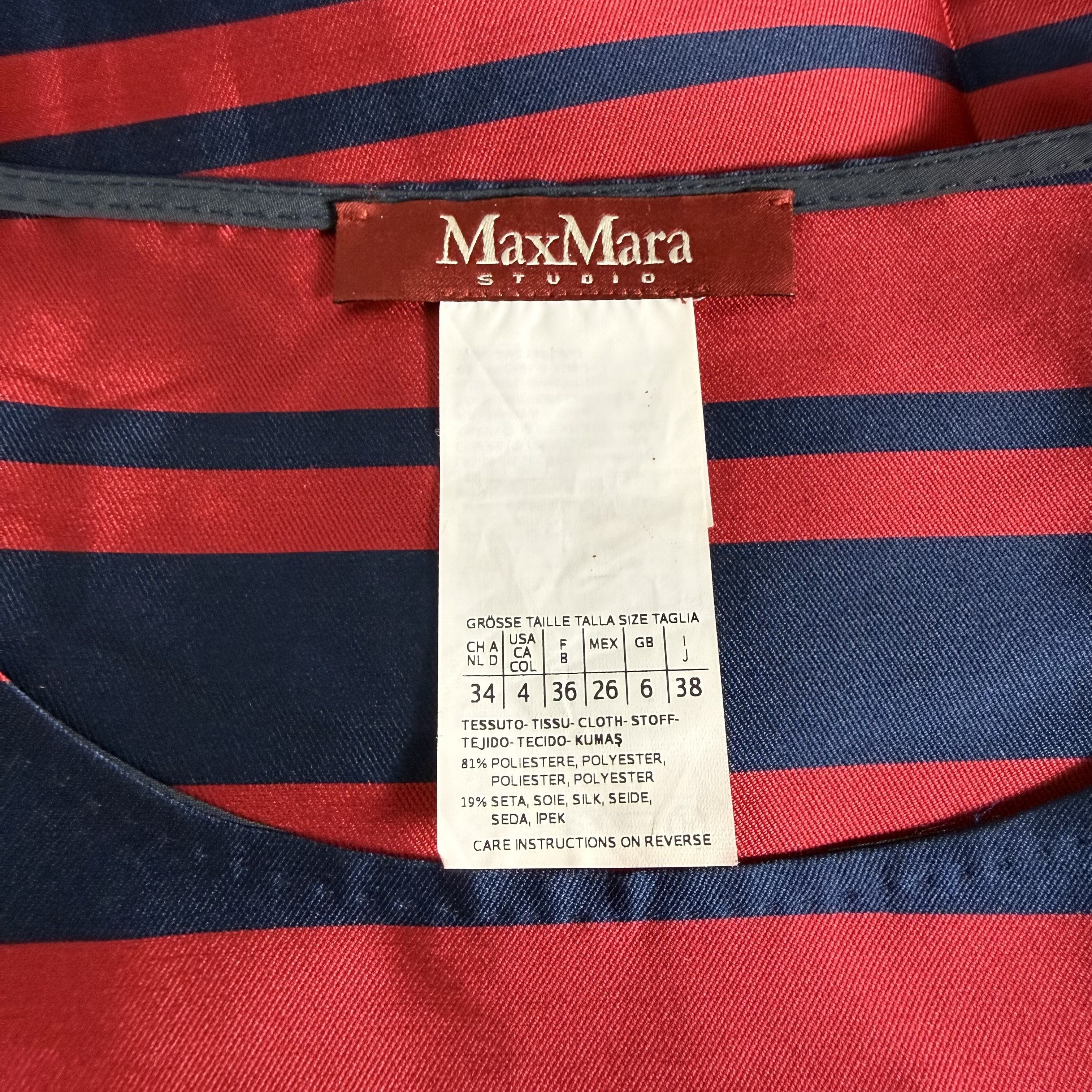 Max Mara 🔥RARE🔥Max Mara Designer Striped Top Shirt Size XS / US 0-2 / IT 36-38 - 4 Thumbnail
