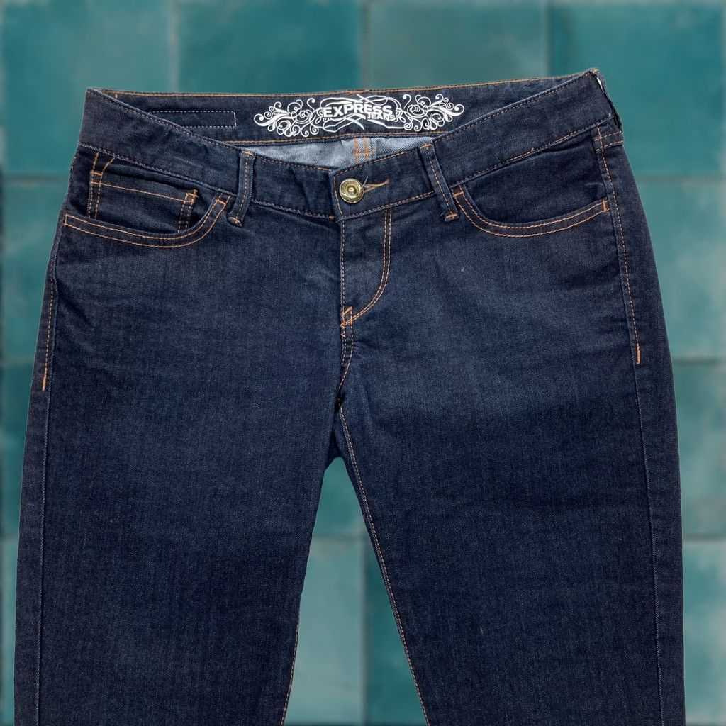 Express VINTAGE Express Jeans Womens 6 Dark Wash Crop Jean Legging Zelda Slim Ultra Low Rise Y2K Size 28" / US 6 / IT 42 - 1 Thumbnail