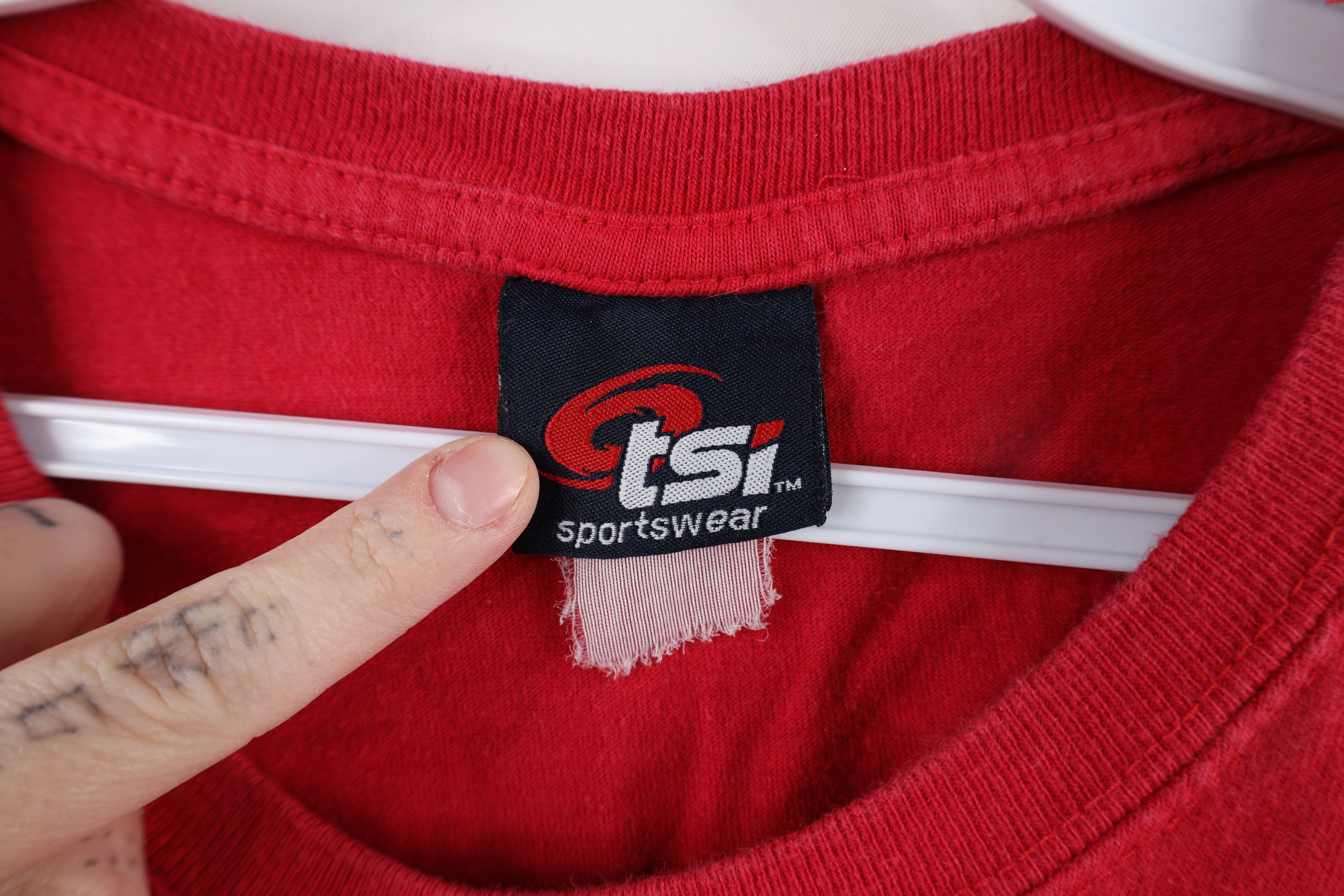 Vintage Vintage 90s Spell Ohio State University Football T-Shirt Red Size US XL / EU 56 / 4 - 9 Thumbnail