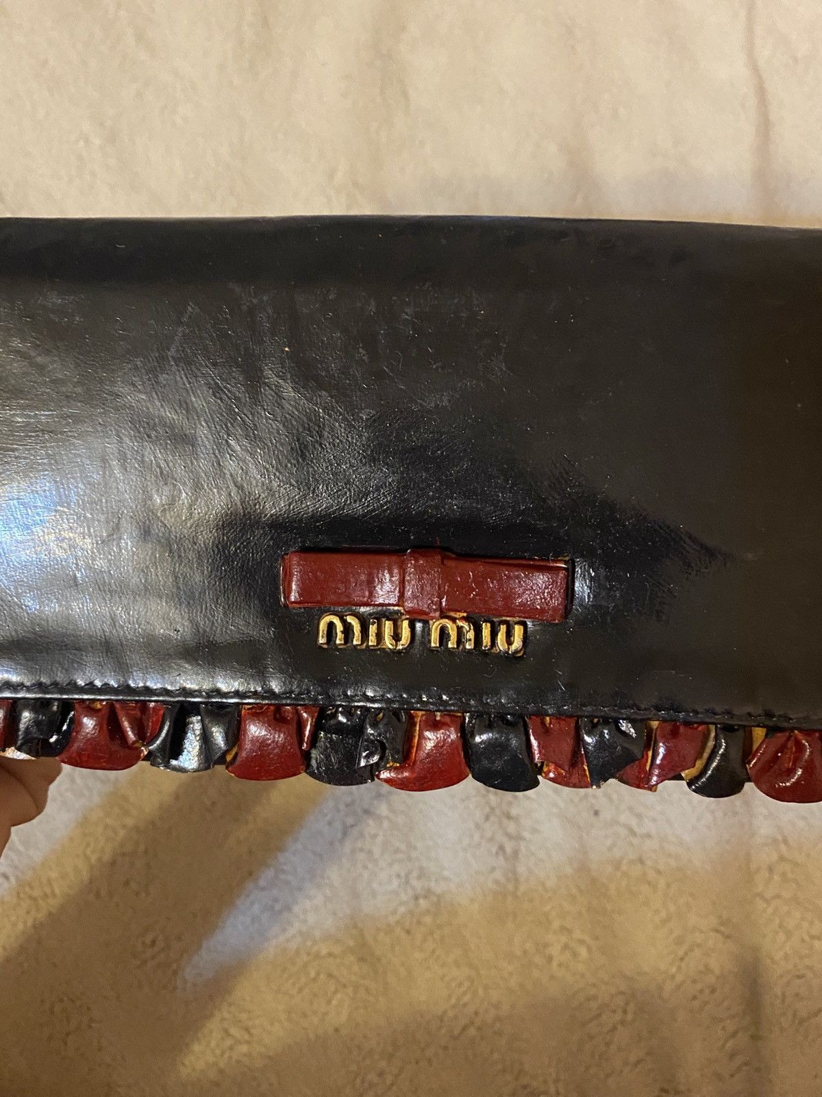 Miu Miu Miu Miu Leather Ruffle Wallet Size ONE SIZE - 2 Thumbnail