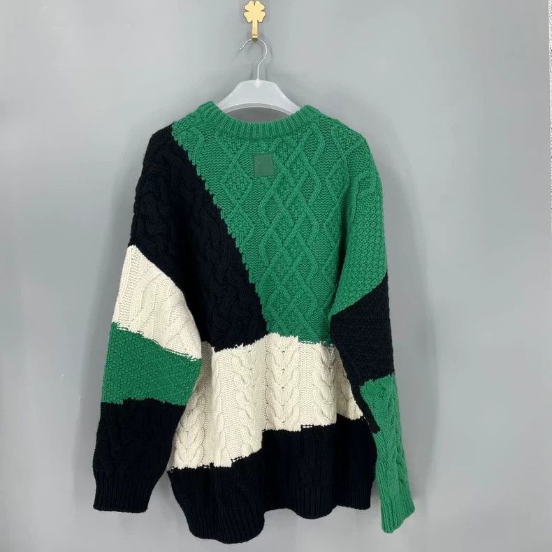 Loewe loewe Color-blocked cable-knit round-neck wool sweater 2506 Size US XXL / EU 58 / 5 - 2 Thumbnail