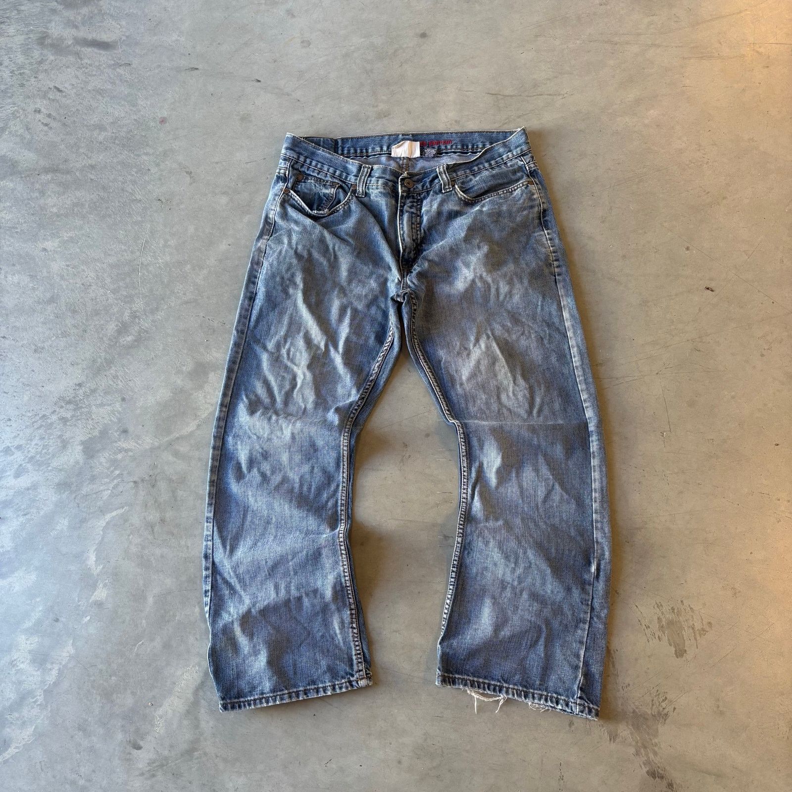 Vintage y2k faded washed bootcut distressed jeans Size US 34 / EU 50 - 1 Thumbnail